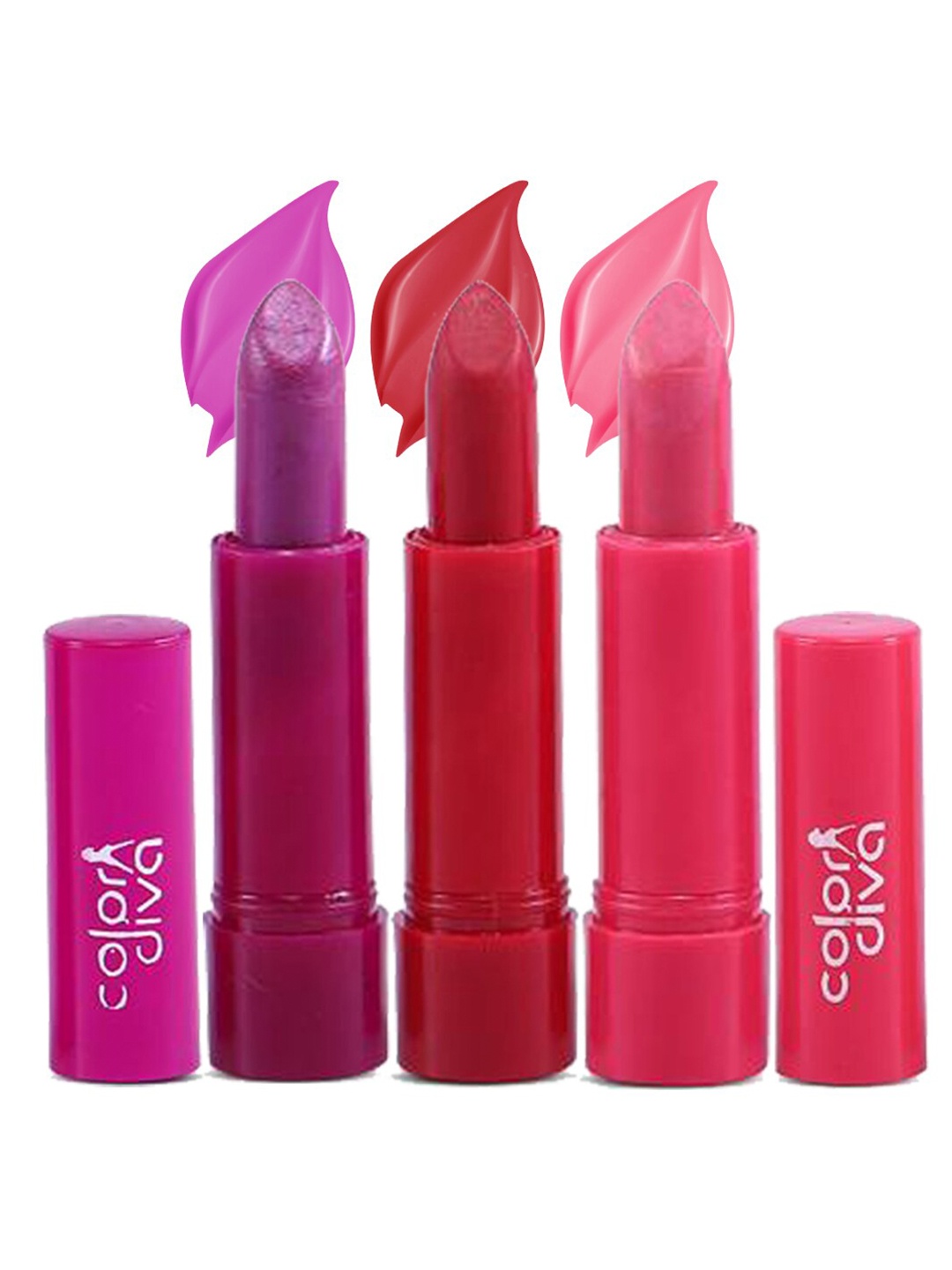

Adbeni Color Diva Set Of 3 Charming Moisturizing Lipsticks - Adoring-101-102-105, Purple