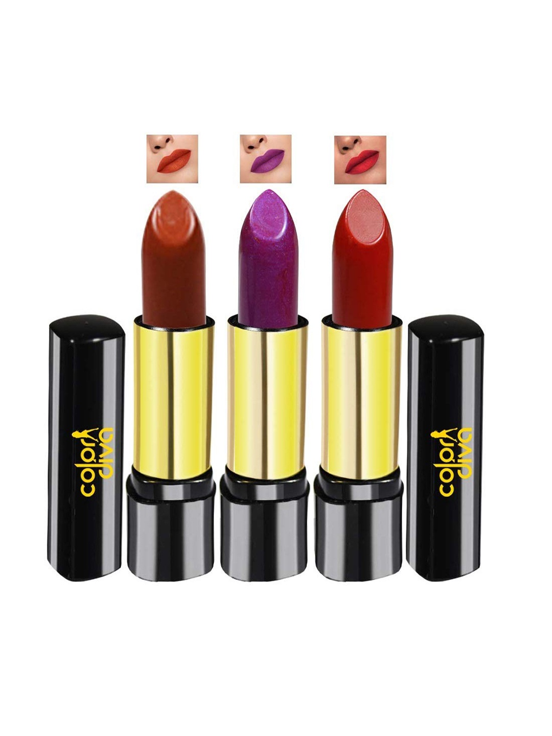 

Adbeni Color Diva Set Of 3 Mysterious Creamy Lipsticks, Red