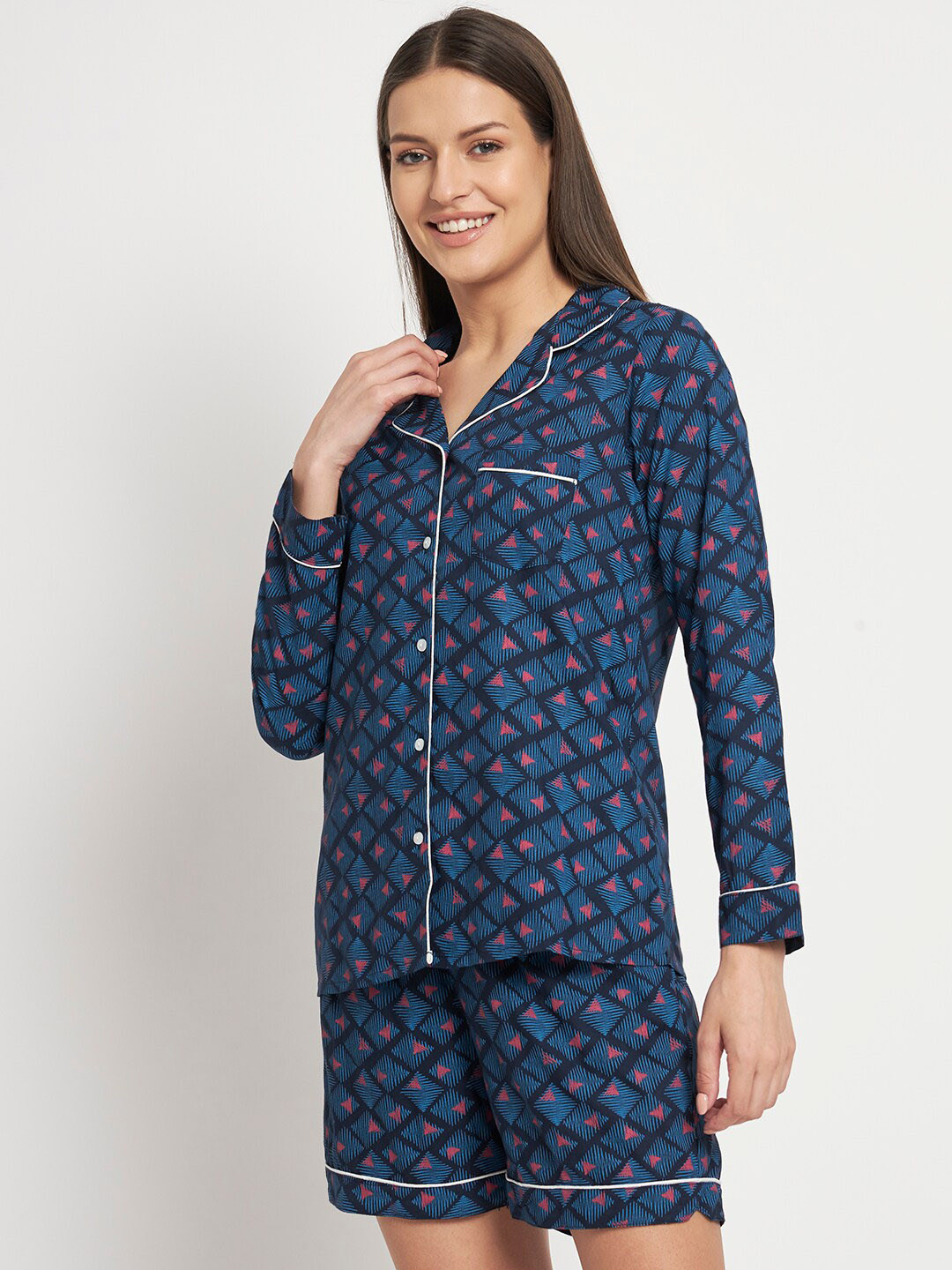 

Kashana Abstract Printed Night suit, Blue