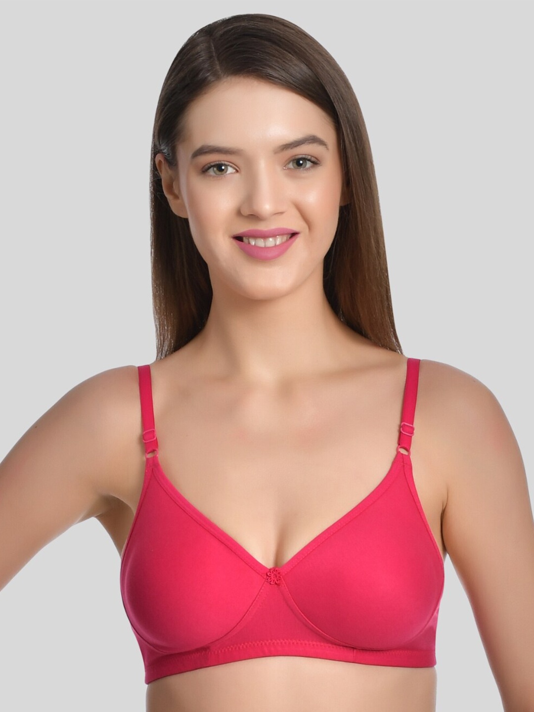 

Aimly Medium Coverage Non-Padded Seamless Cotton T-shirt Bra With All Day Comfort, Pink