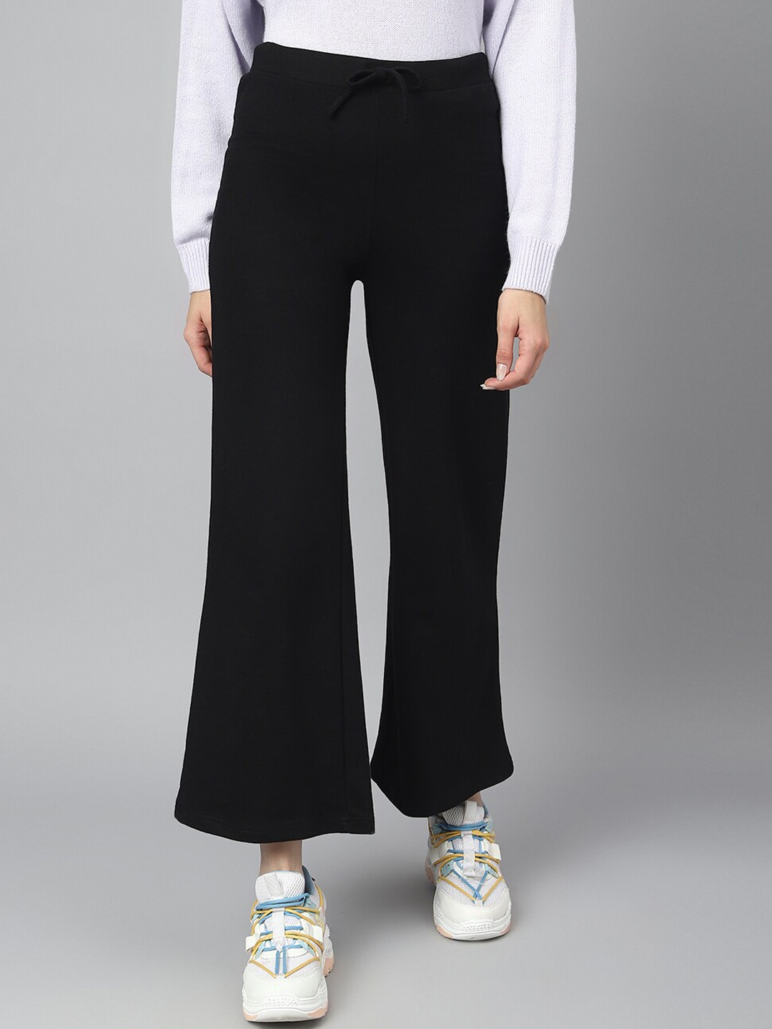 

COLOR CAPITAL Women Wide Leg Relaxed Fit Track Pants, Black