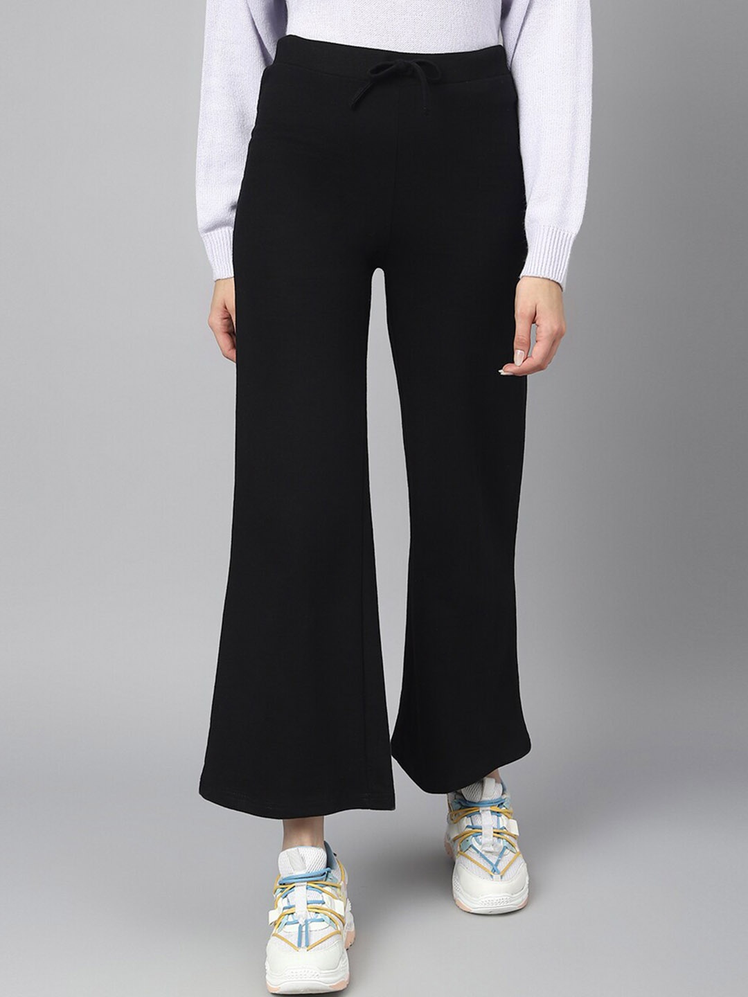 

COLOR CAPITAL Women Wide Leg Relaxed Fit Track Pants, Black