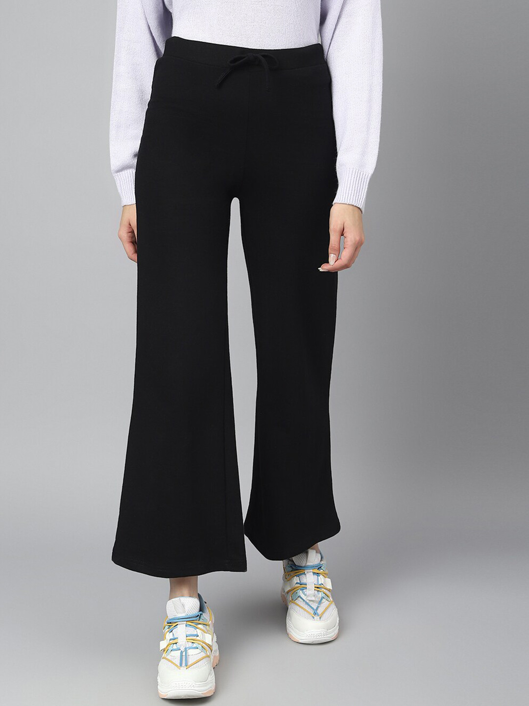 

COLOR CAPITAL Women Wide Leg Relaxed Fit Track Pants, Black