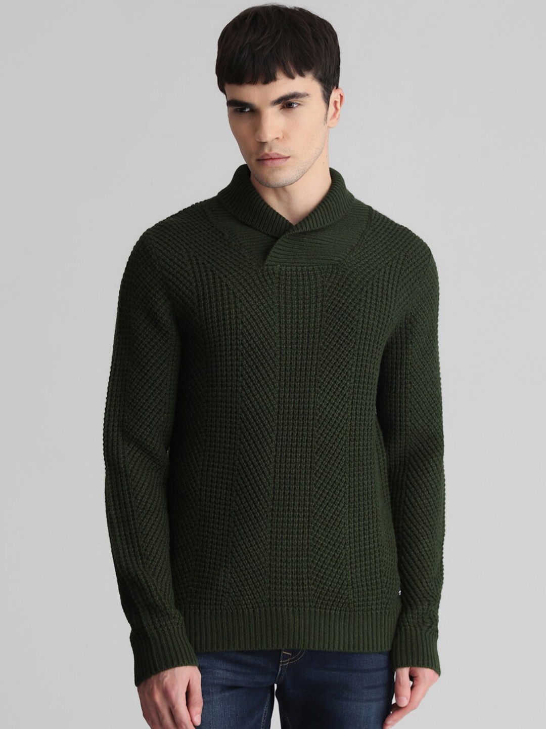 

Jack & Jones Open Knit Acrylic Pullover Sweater, Green