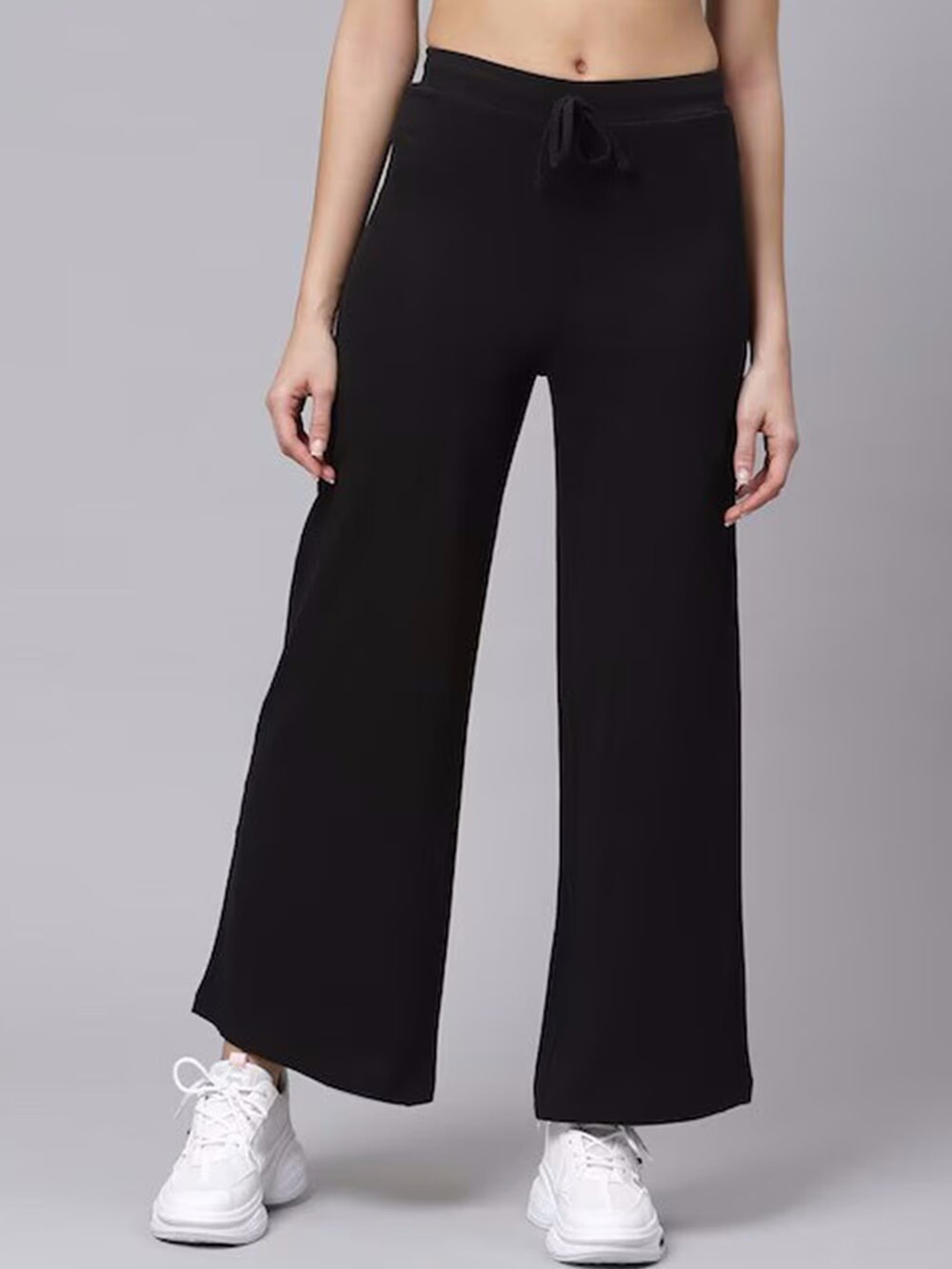 

COLOR CAPITAL Women Wide Leg Relaxed Fit Track Pants, Black