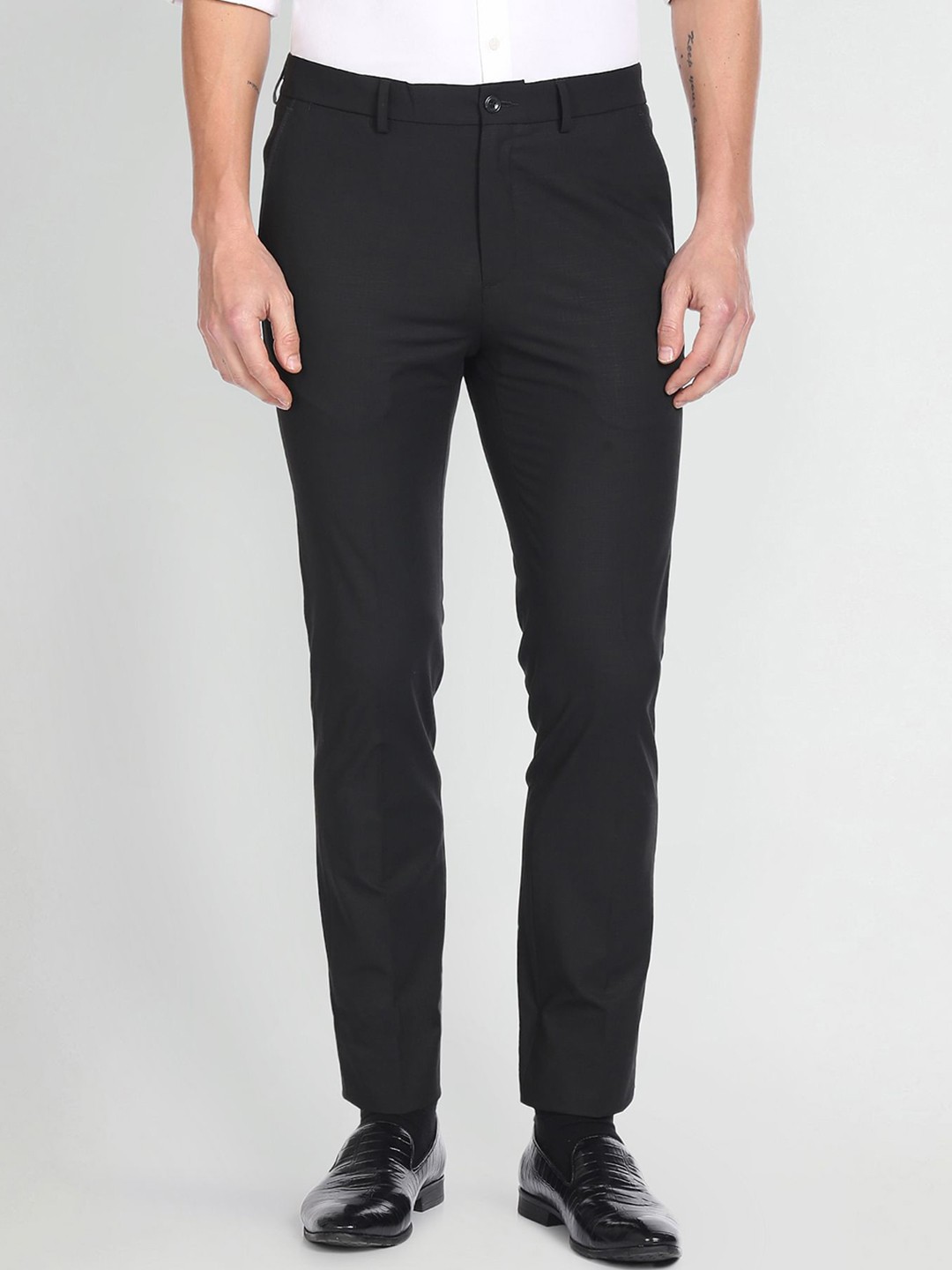 

Arrow New York Men Slim Fit Formal Trousers, Black
