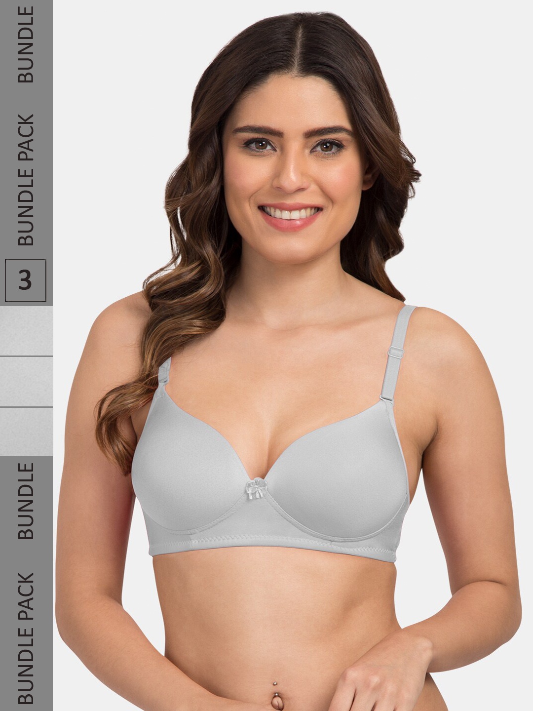 

Tweens Pack Of 3 Bra Half Coverage Heavily Padded, Grey