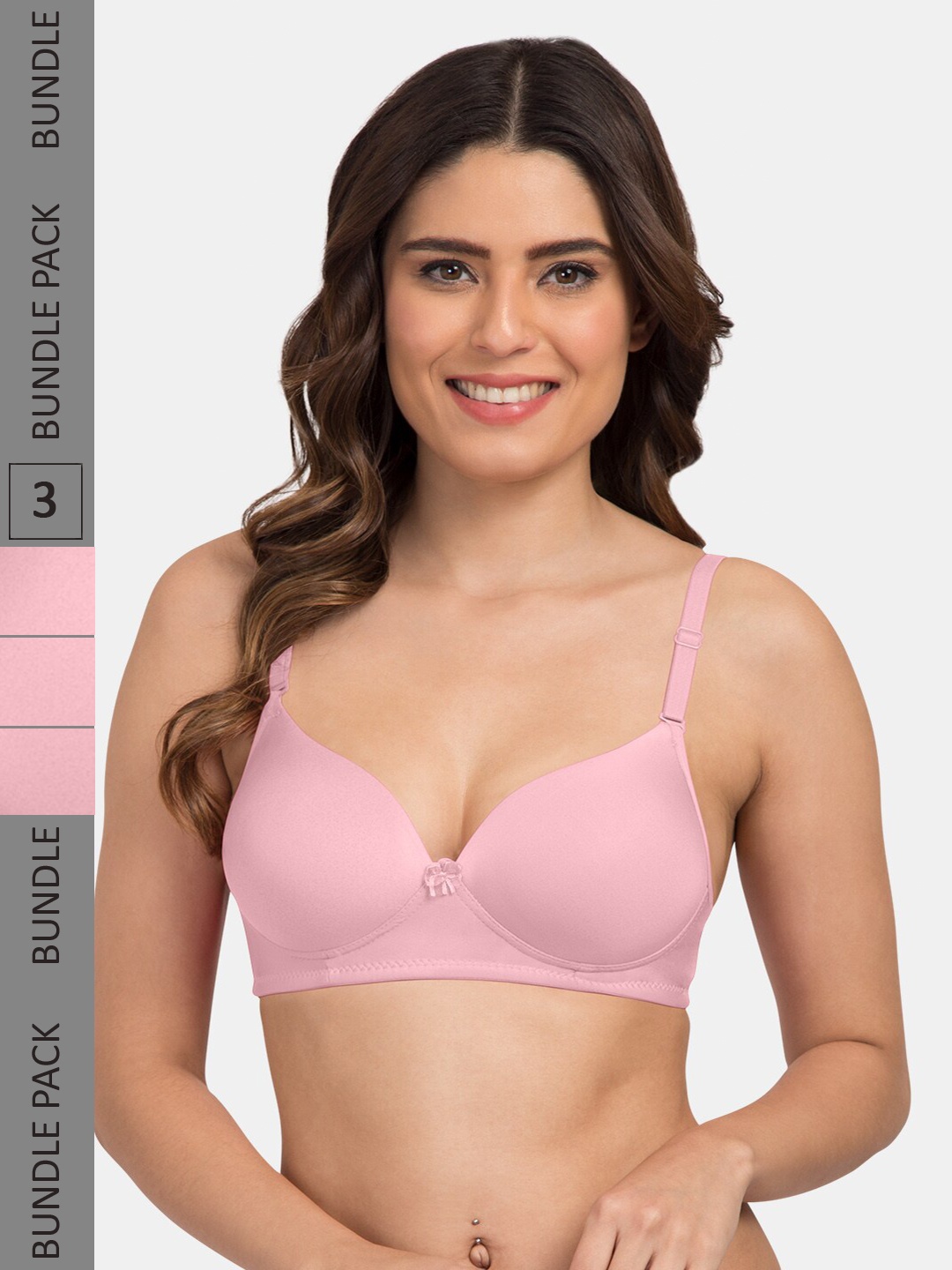 

Tweens Pack Of 3 Bra Half Coverage Heavily Padded, Pink
