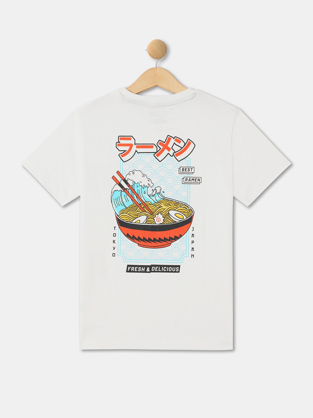 

R&B Boys Graphic Printed Cotton T-shirt, White