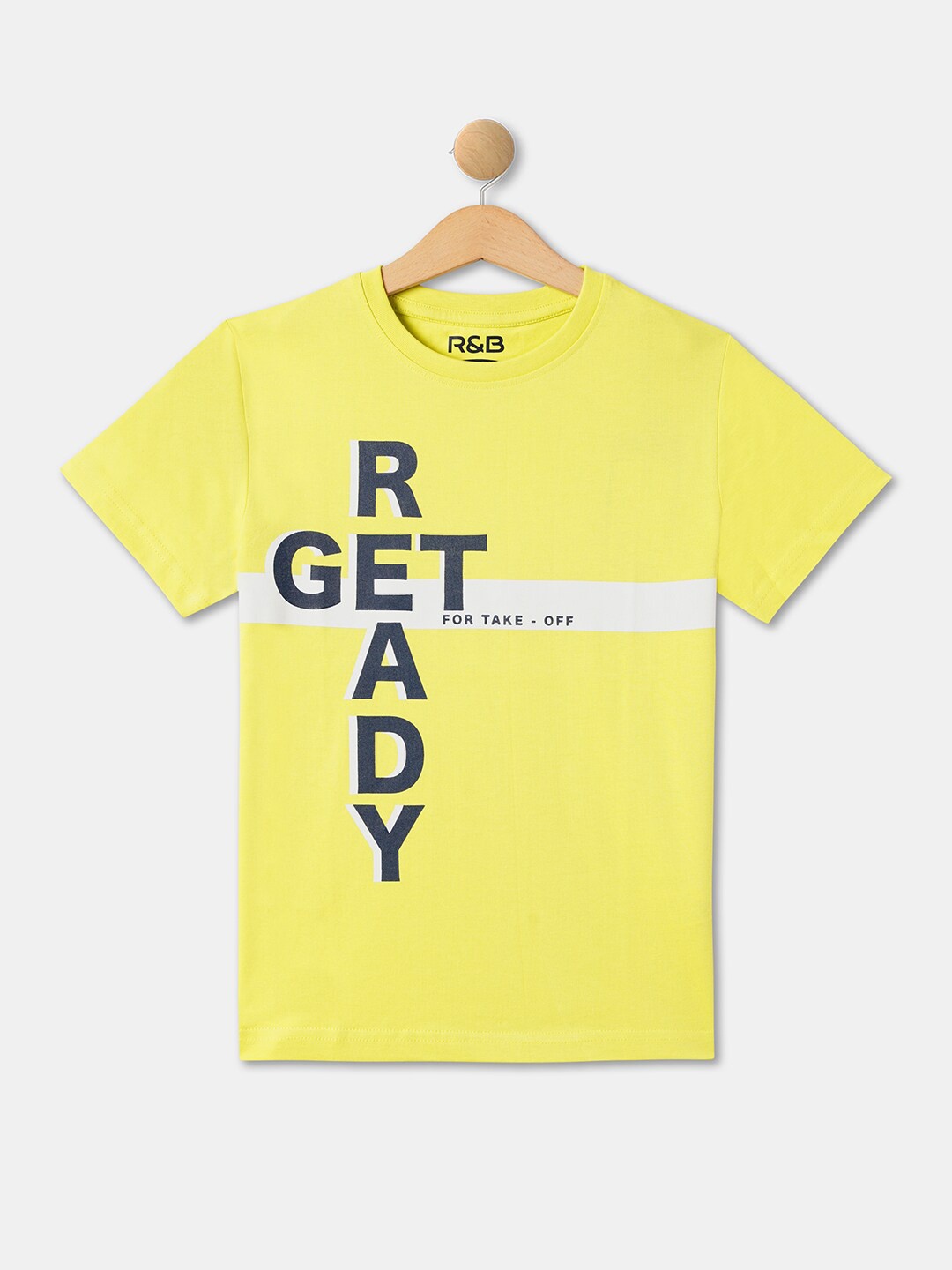 

R&B Boys Typography Printed Cotton T-shirt, Green
