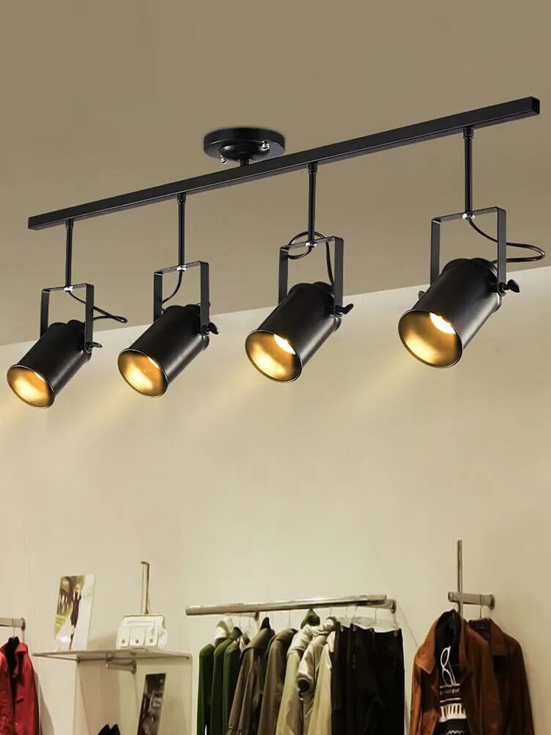 

Homesake Industrial Black Track Lighting Metal Ceiling Lamps