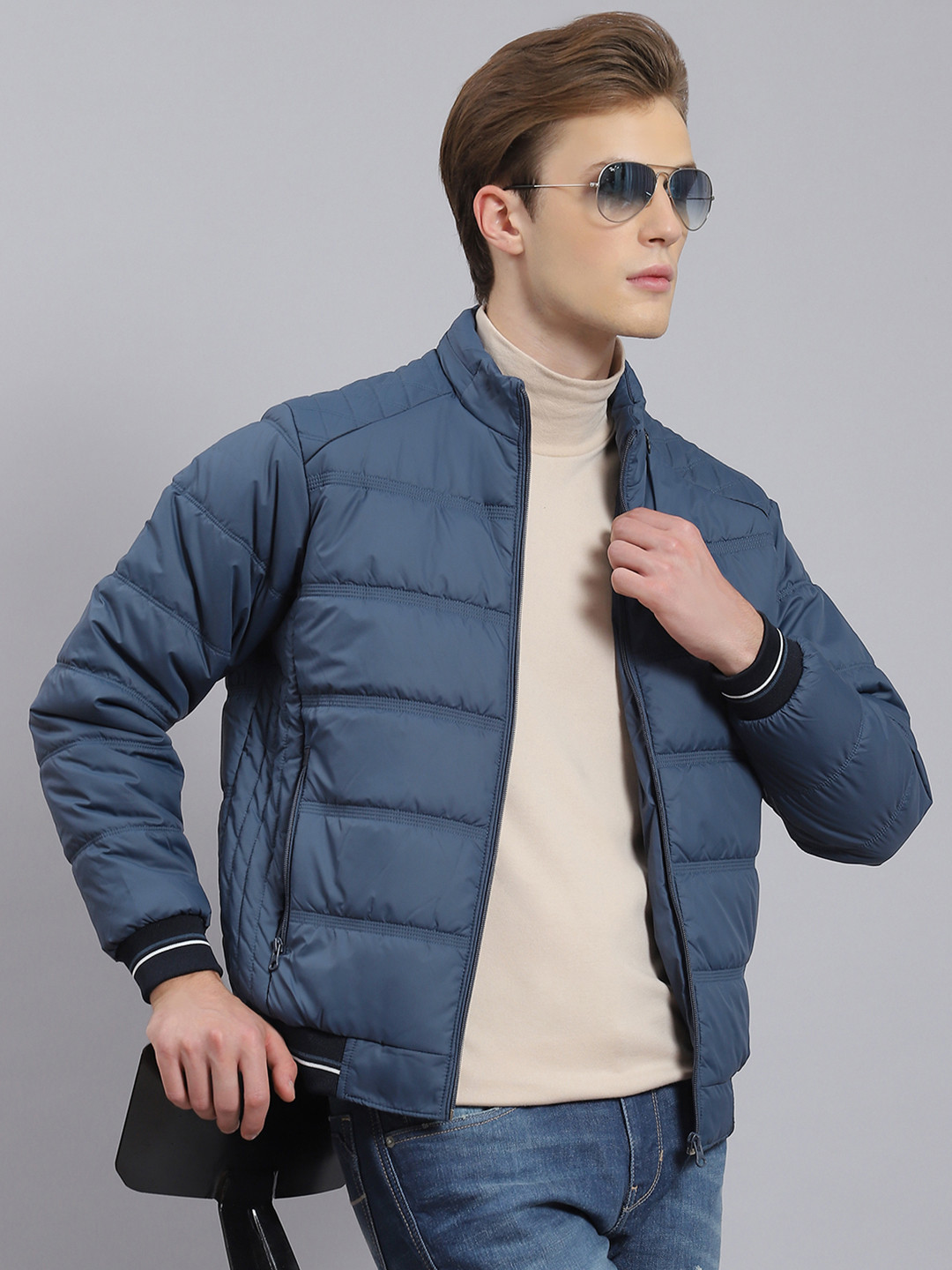 

Monte Carlo Mock Collar Padded Jacket, Blue