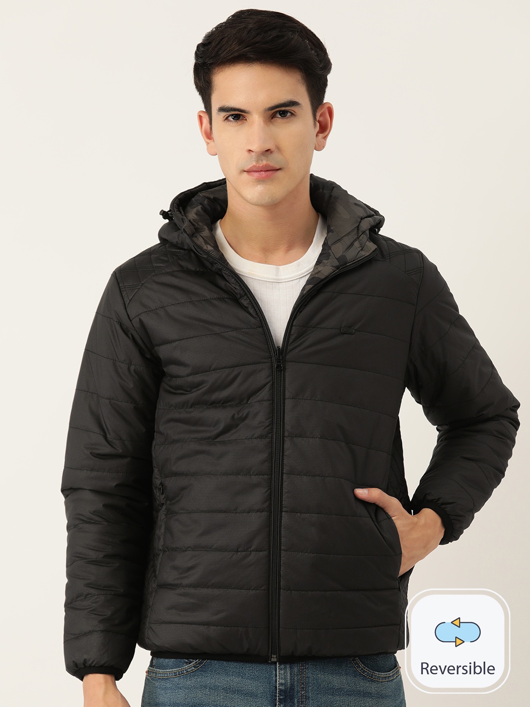 

Monte Carlo Reversible Hooded Padded Jacket, Black