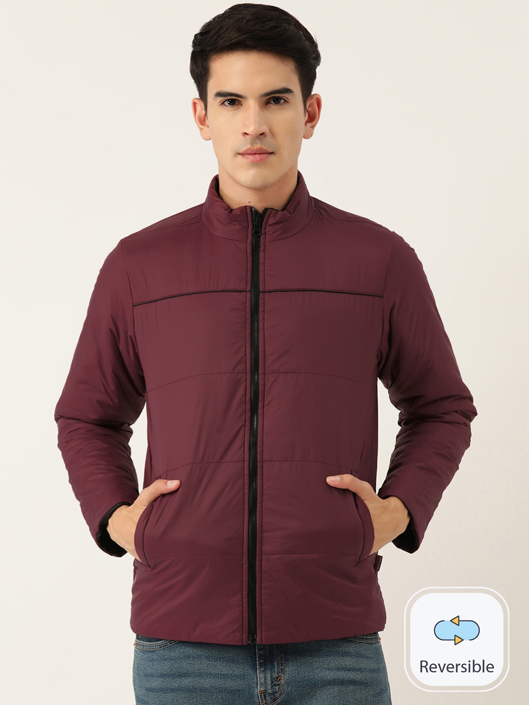 

Monte Carlo Reversible Padded Jacket With Pouch, Maroon