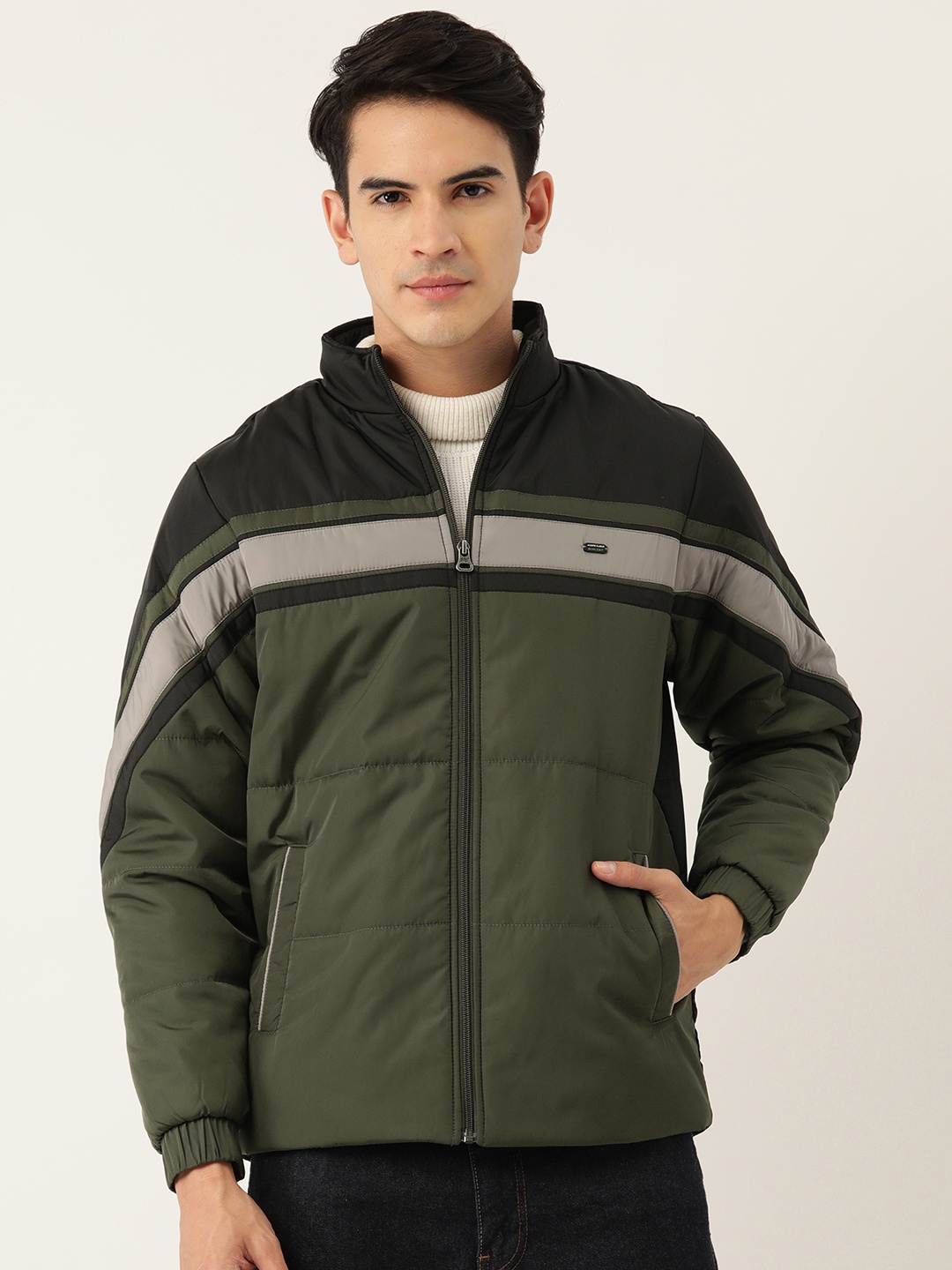 

Monte Carlo Colourblocked Padded Jacket, Green