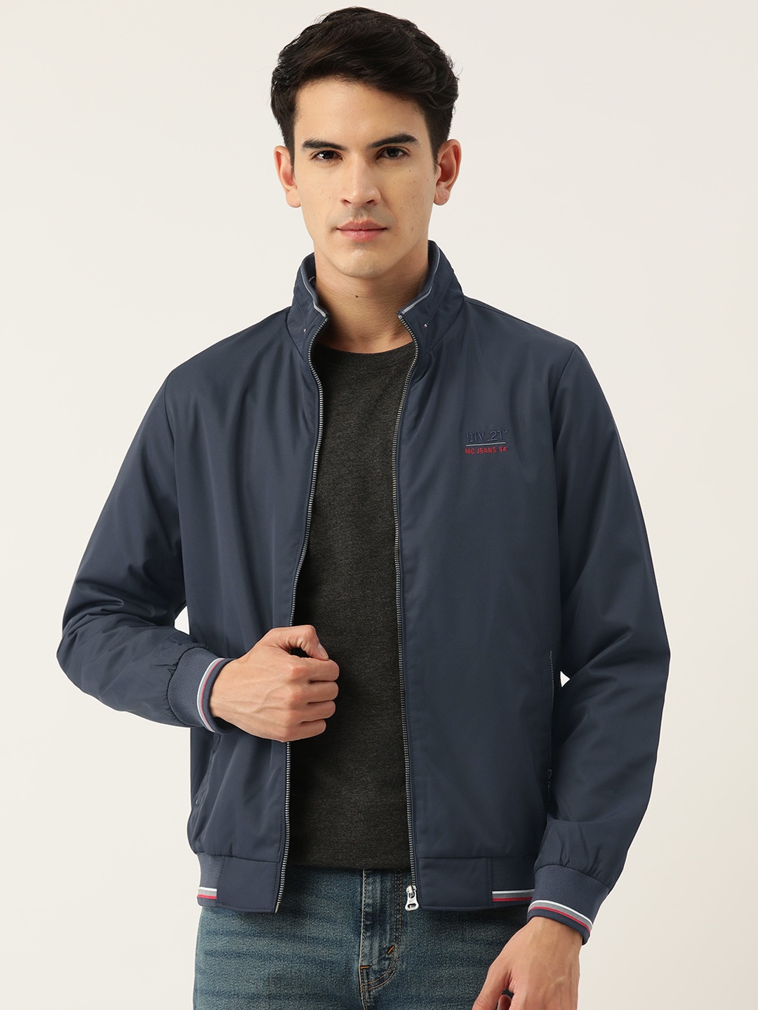 

Monte Carlo Mock Collar Bomber Jacket, Navy blue