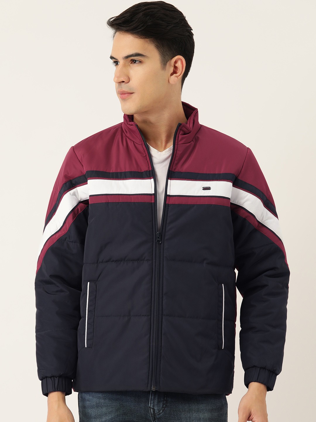 

Monte Carlo Colourblocked Bomber Jacket, Navy blue