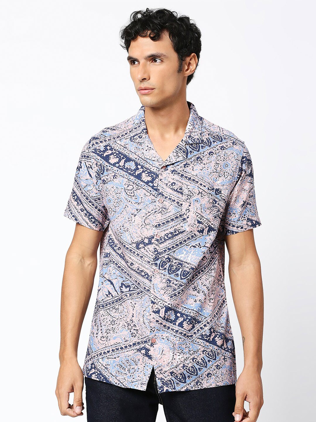 

MOD ECRU Floral Printed Opaque Casual Shirt, Grey