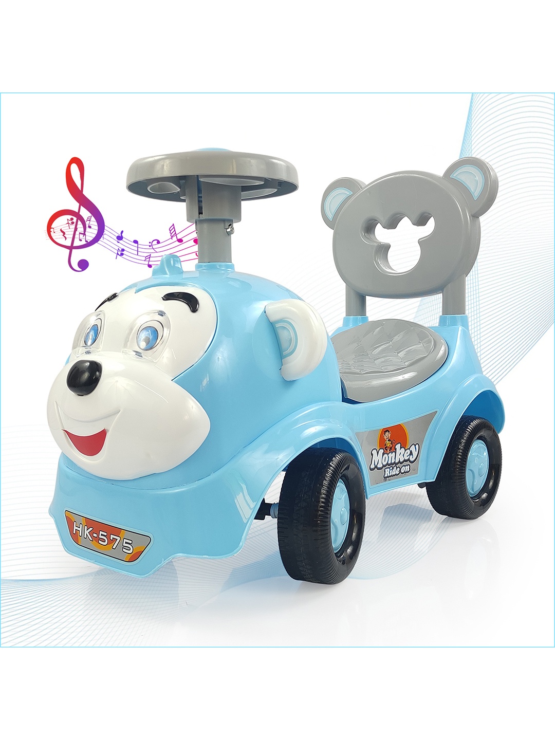 

Dash Unisex Kids Monkey Ride On Car, Blue