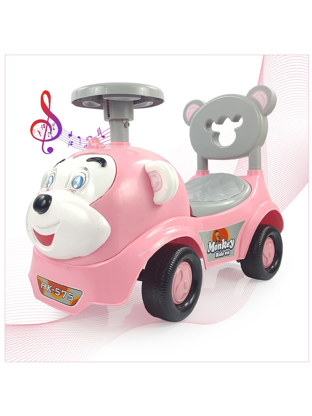 

Dash Monkey Ride Push Car, Pink