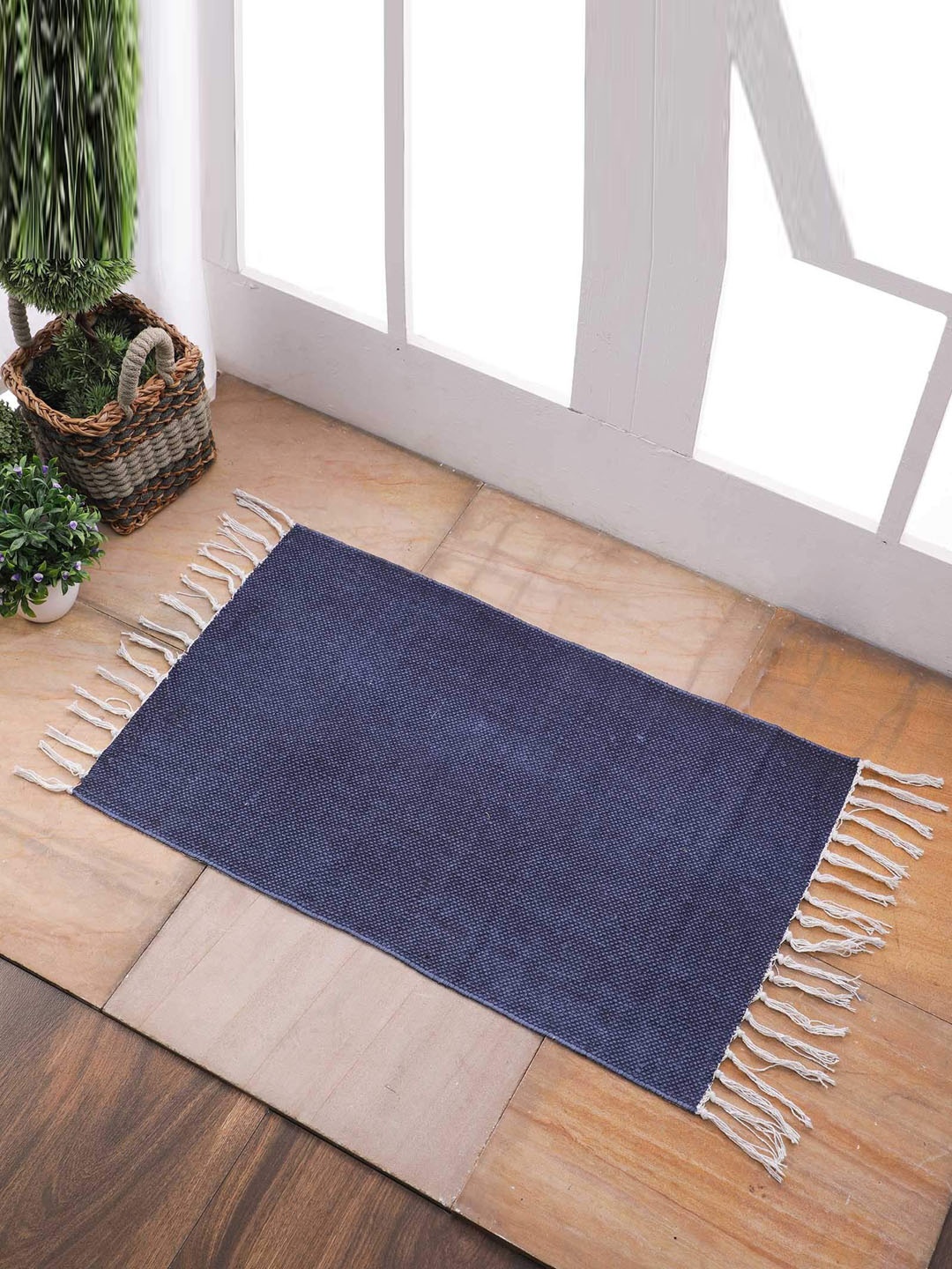 

SWHF Medium Blue Pure Cotton Dhurries