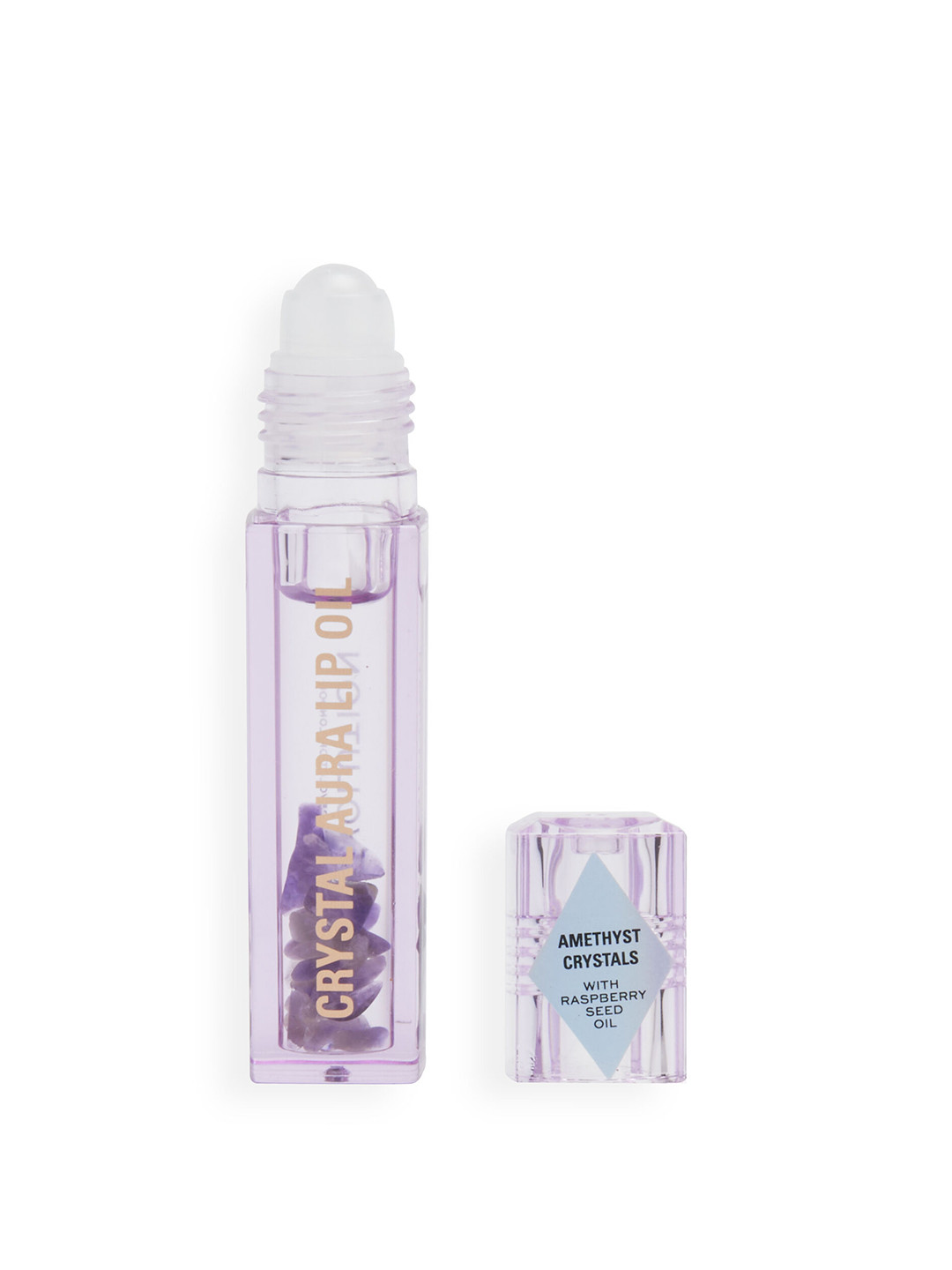 

Makeup Revolution London Crystal Aura Lip Oil for Lip Hydration 2.5 ml - Amethyst, Transparent