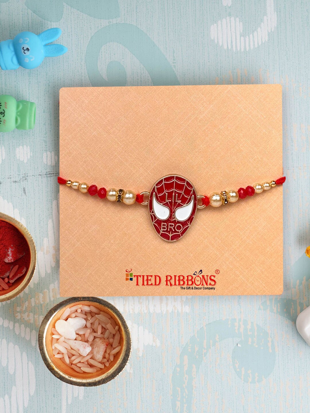 

TIED RIBBONS Kids Spiderman Rakhi With Mug Gift Pack, Red