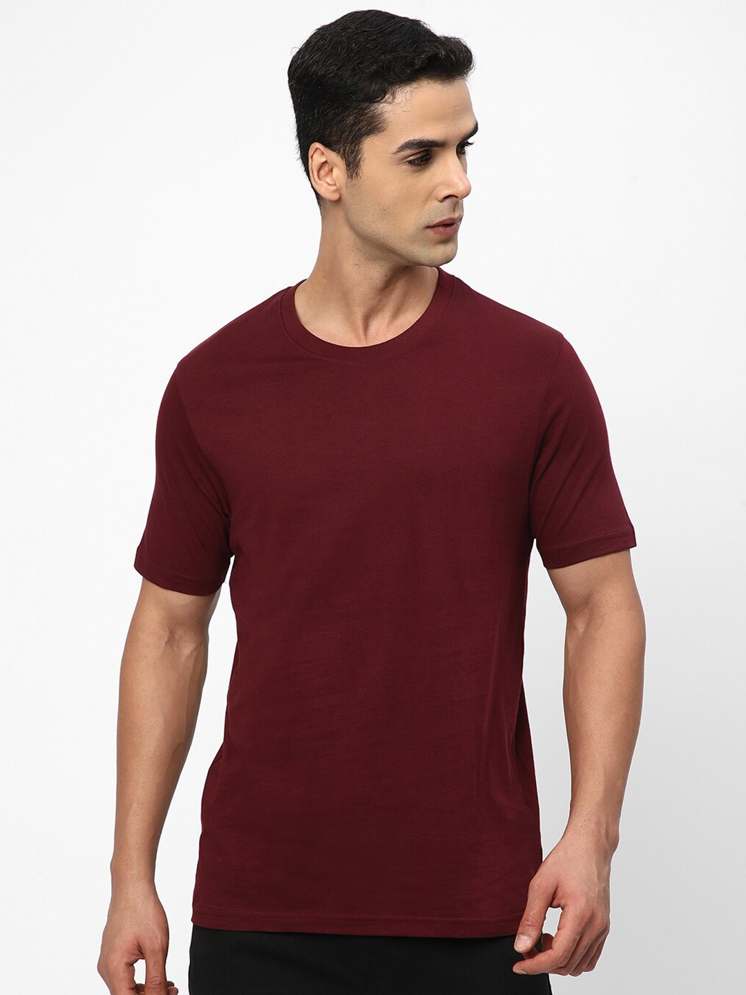 

R&B Round Neck Cotton T-shirt, Purple