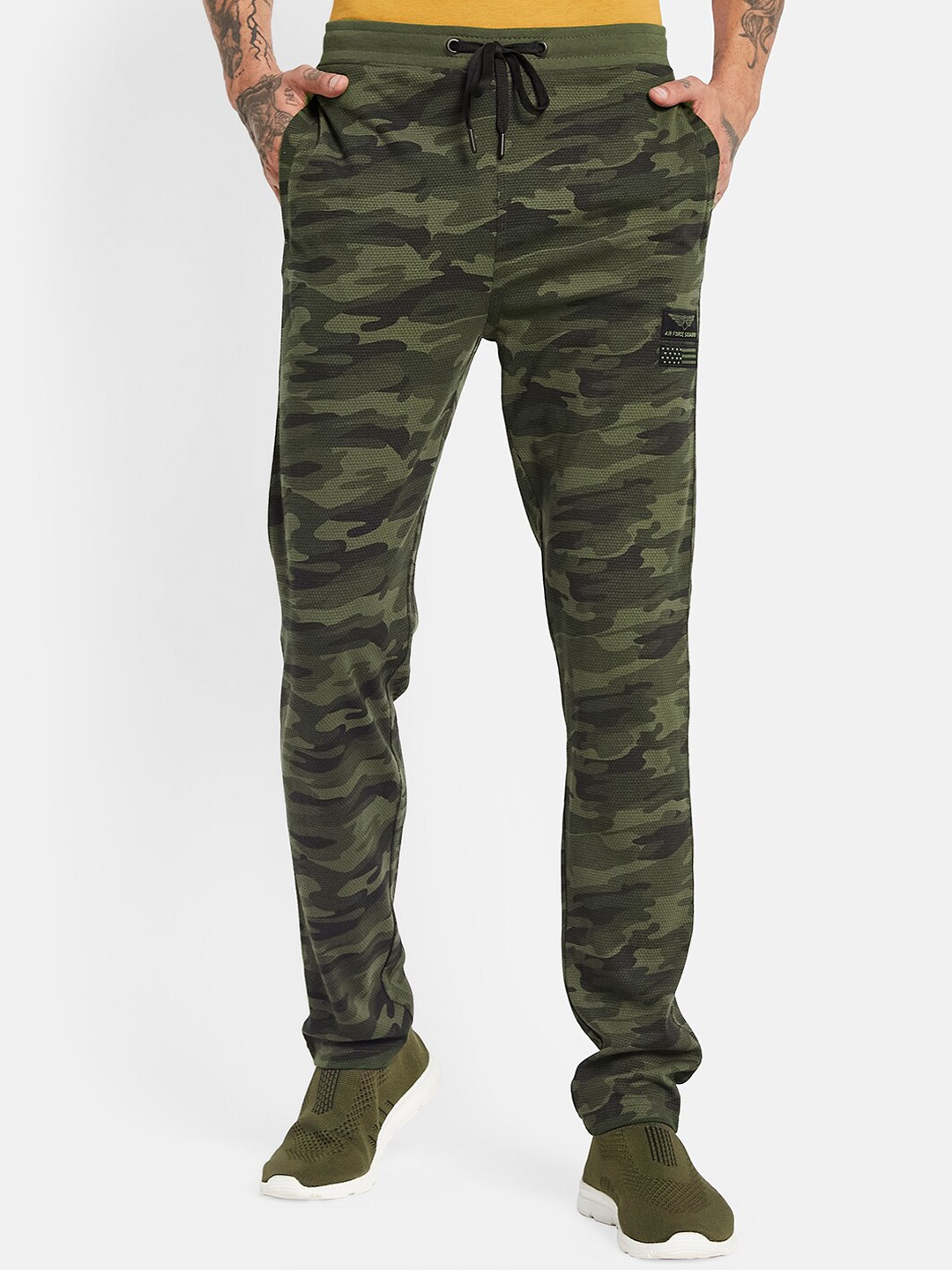 

Octave Men Camouflage Printed Cotton Training Track Pant, Olive