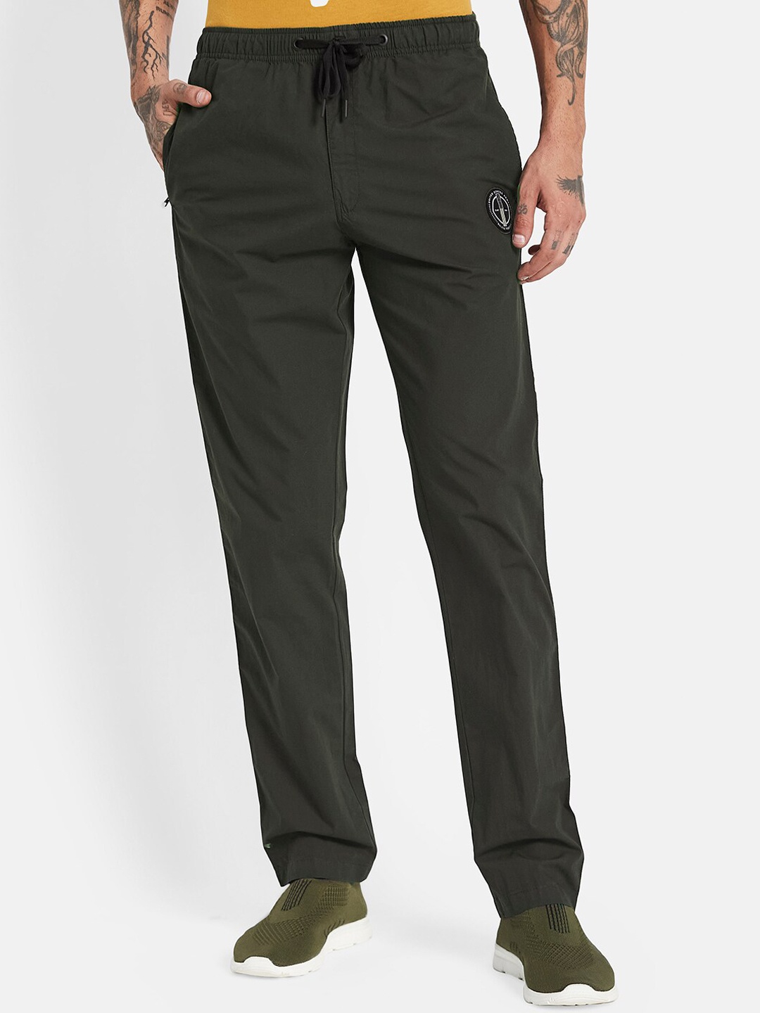 

Octave Men Mid-Rise Cotton Training Track Pants, Olive