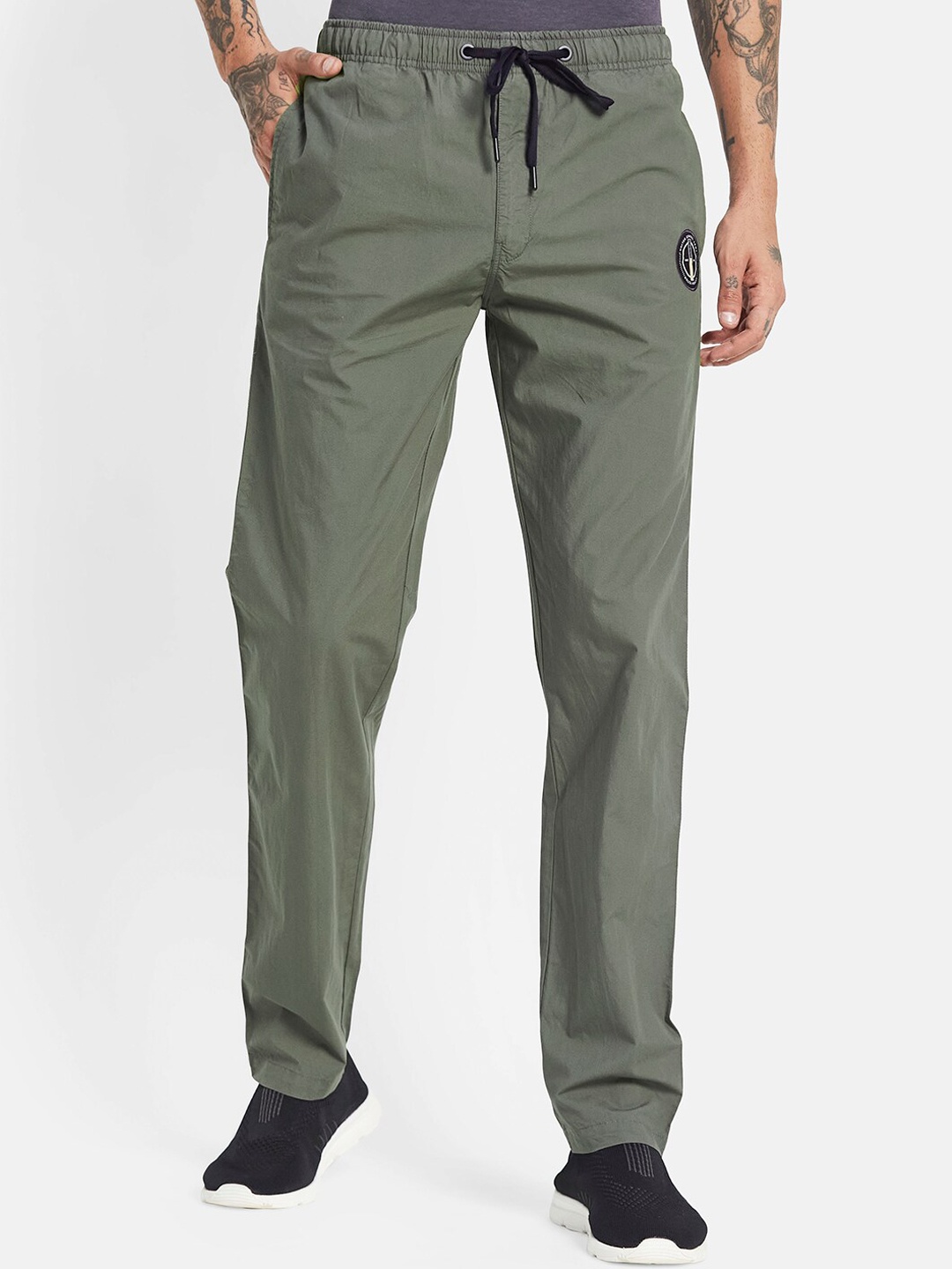 

Octave Men Mid-Rise Cotton Training Track Pants, Olive