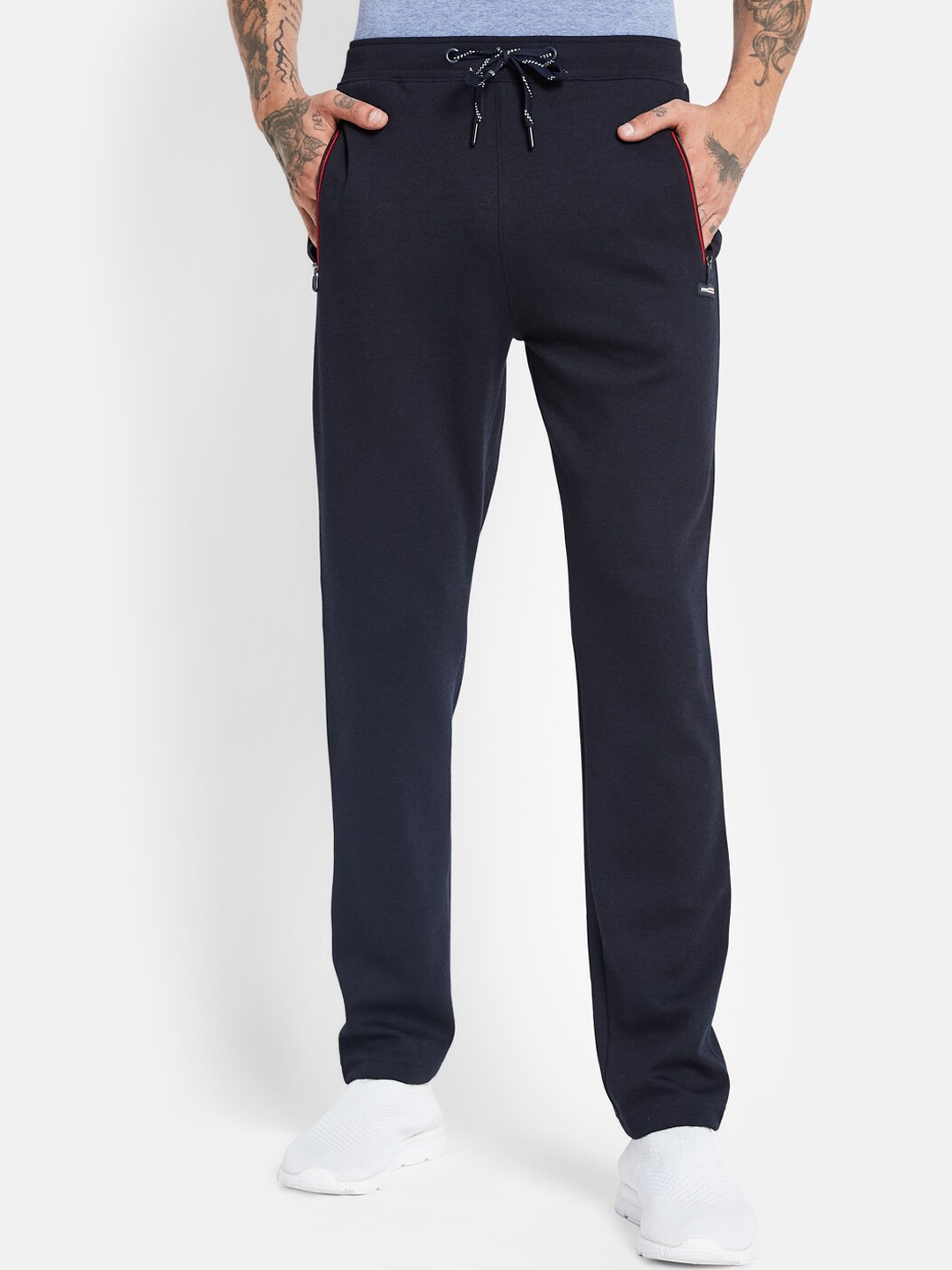 

Octave Men Mid-Rise Cotton Training Track Pants, Navy blue