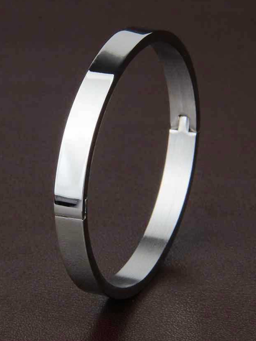 

MEENAZ Silver-Toned Antique Silver-Plated Kada Bracelet