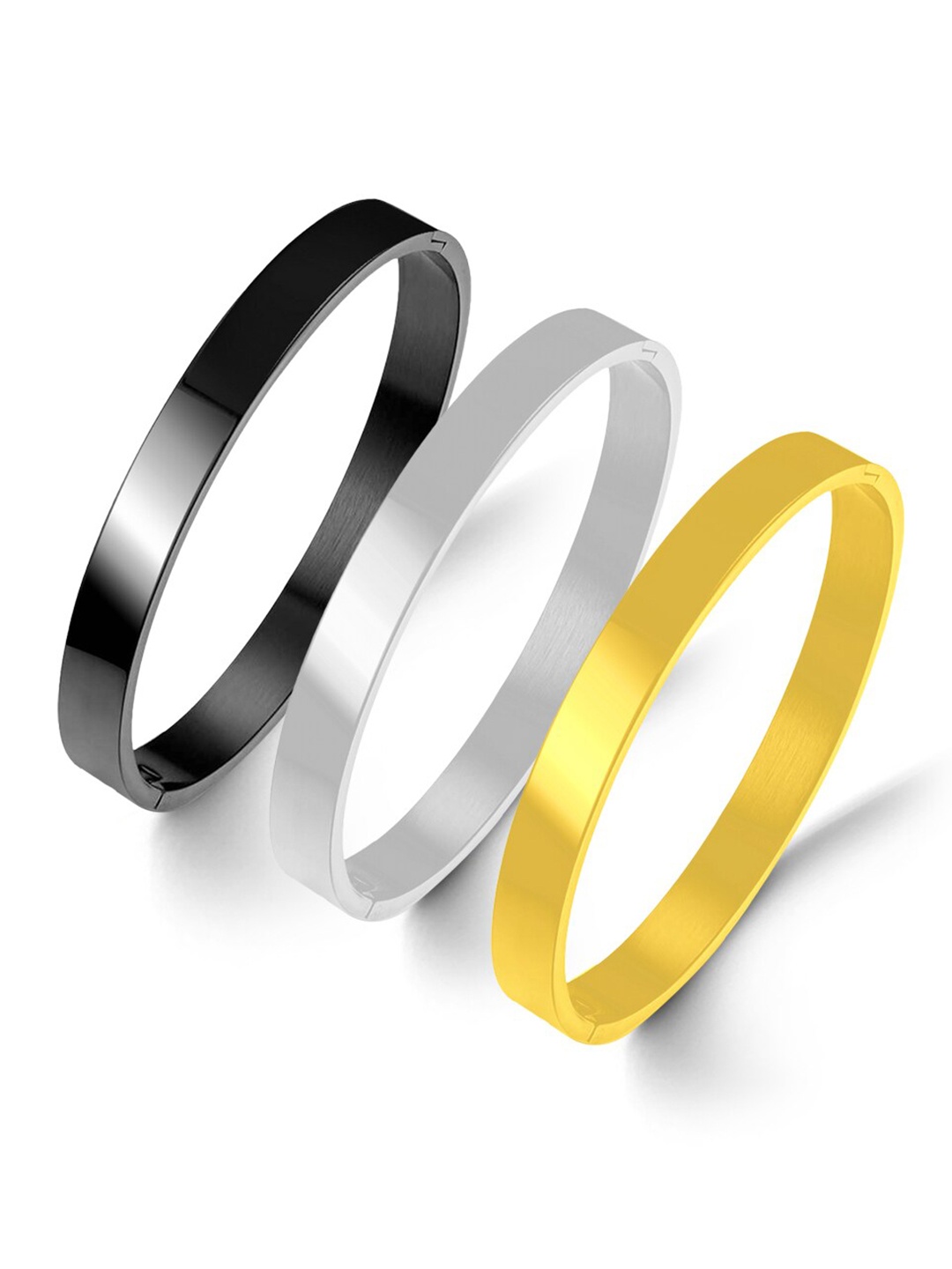 

MEENAZ Set Of 3 Silver-Plated Kada Bracelet