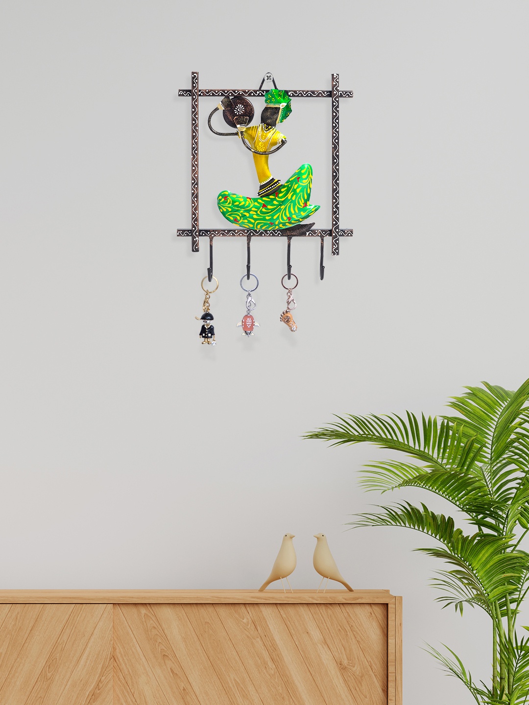 

Golden Peacock Green & Yellow Musician With 4 Key Knobs