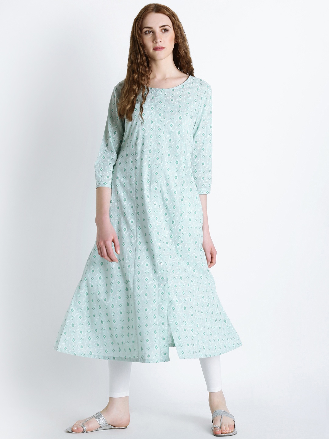 

RANGMANCH BY PANTALOONS Women Blue Printed A-Line Kurta