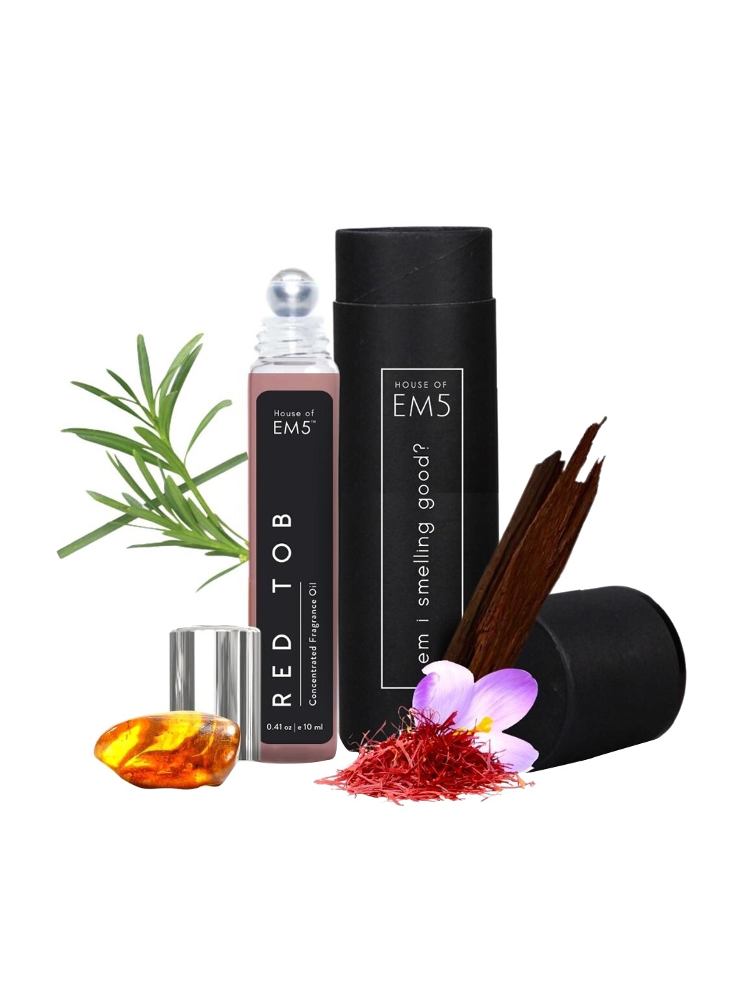 

EM5 Red Tob Alcohol-Free Perfume Roll-On - 10ml, Black
