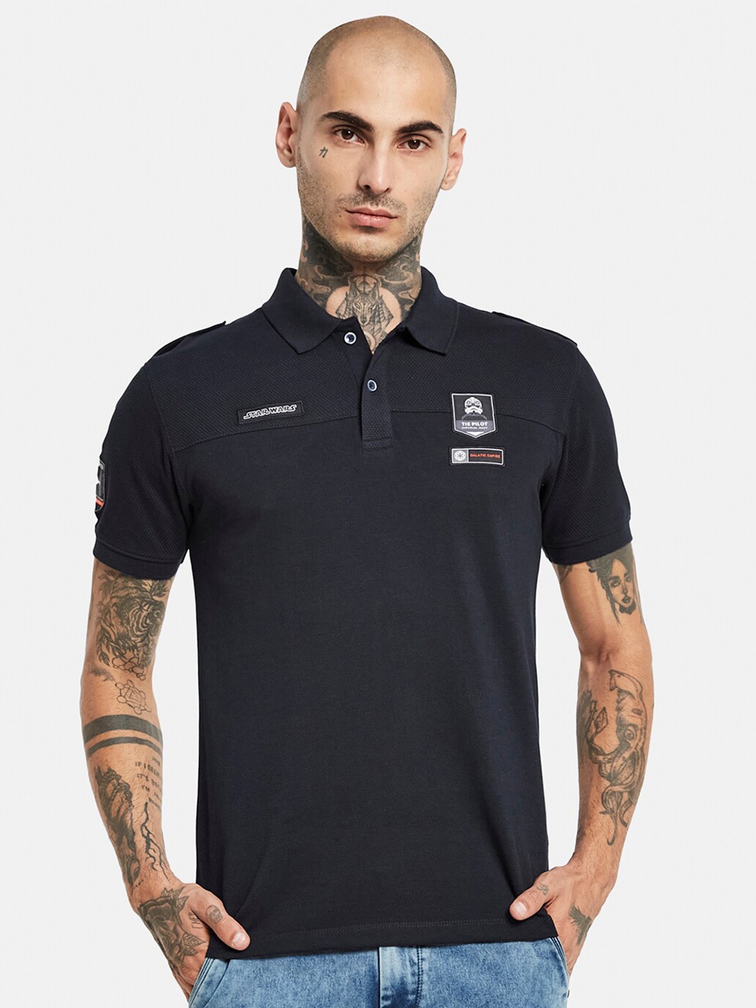

Octave Star Wars Polo Collar Pure Cotton T-shirt, Navy blue