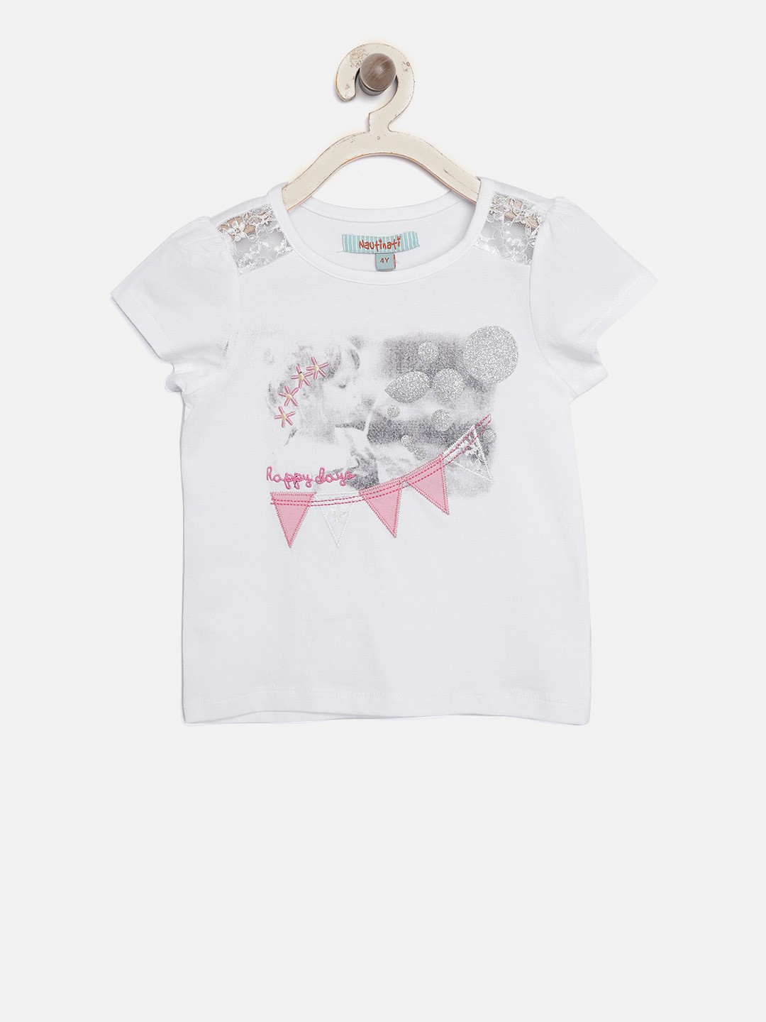 

Nauti Nati Girls White Printed Top