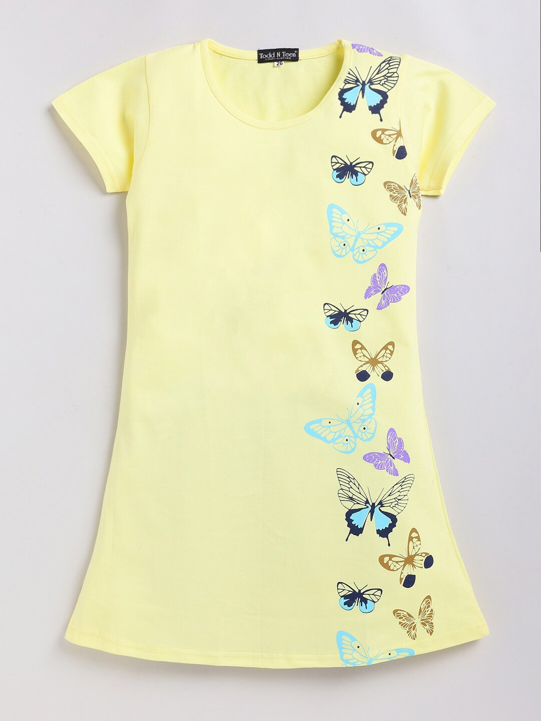 

Todd N Teen Girls Graphic Printed Cotton Nightdress, Yellow