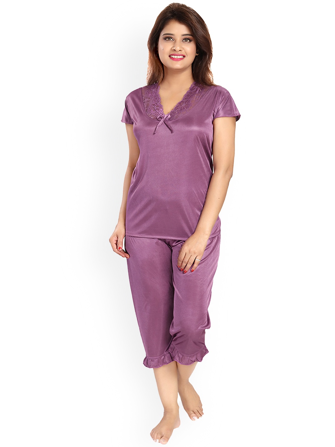 

Noty Satin Night suit, Purple