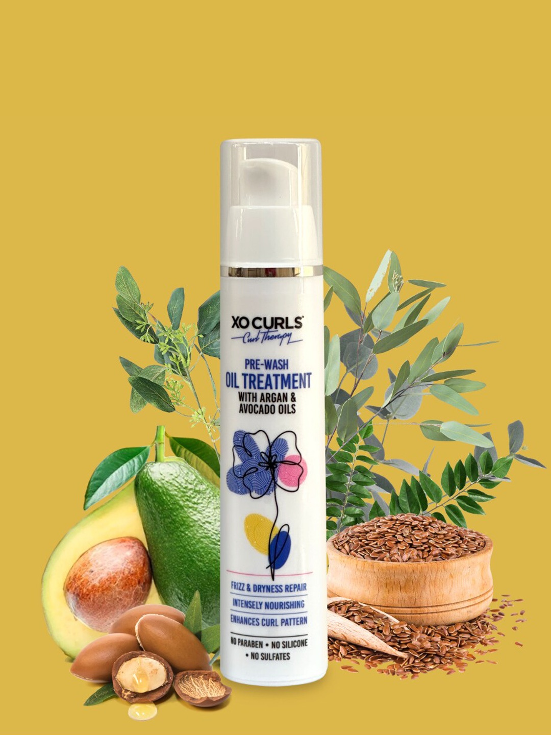 

XO CURLS Intensely Nourishing Pre-Wash Oil Treatment with Argan & Avocado Oil - 50 ml, White