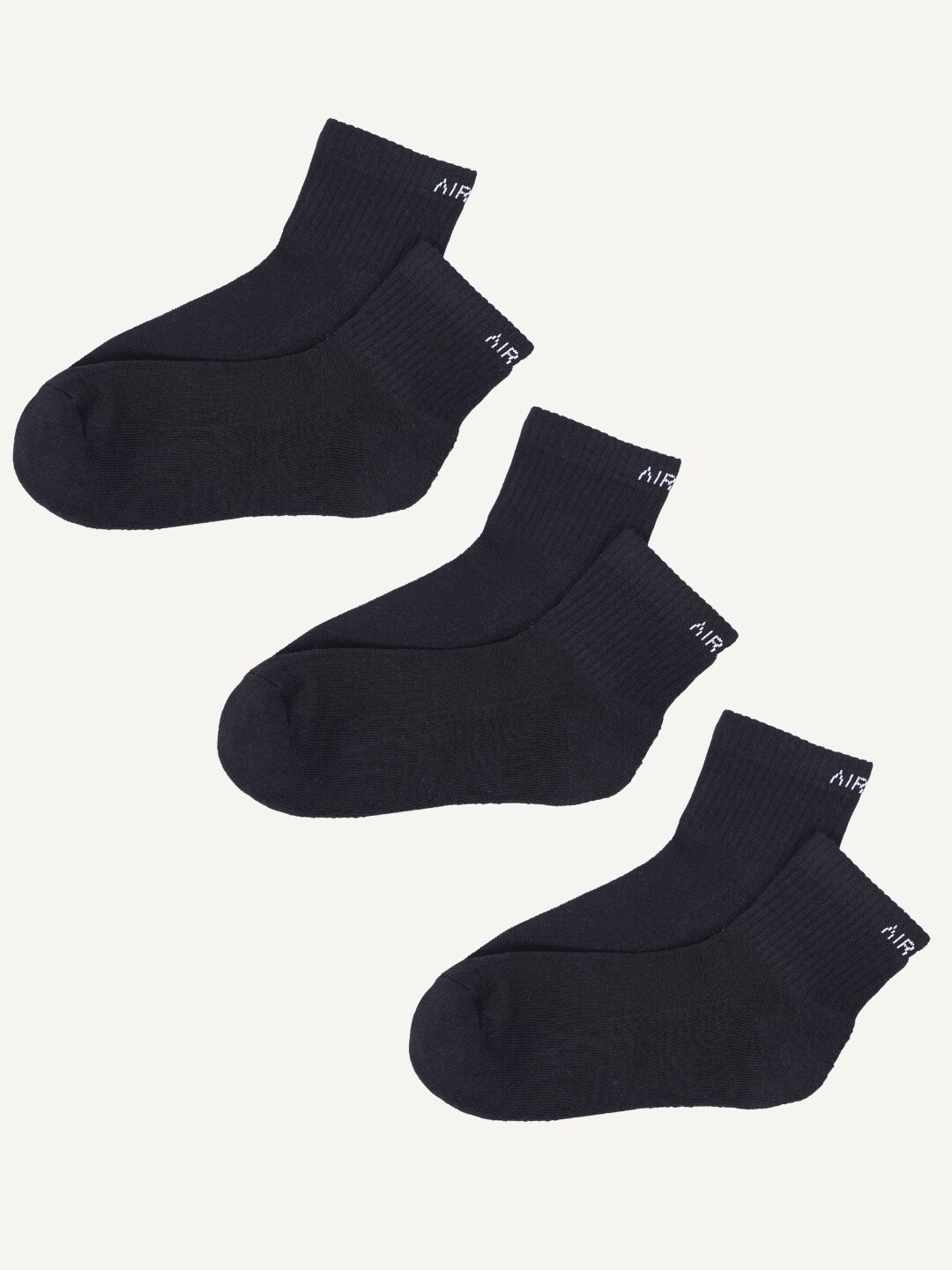 

AIR GARB Unisex Pack Of 3 Soft And Breathable Cushioned Ankle Length Socks, Black