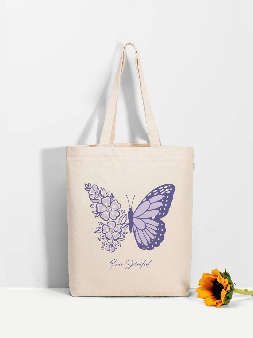 EcoRight Graphic Printed Shopper Cotton Tote Bag, Off white