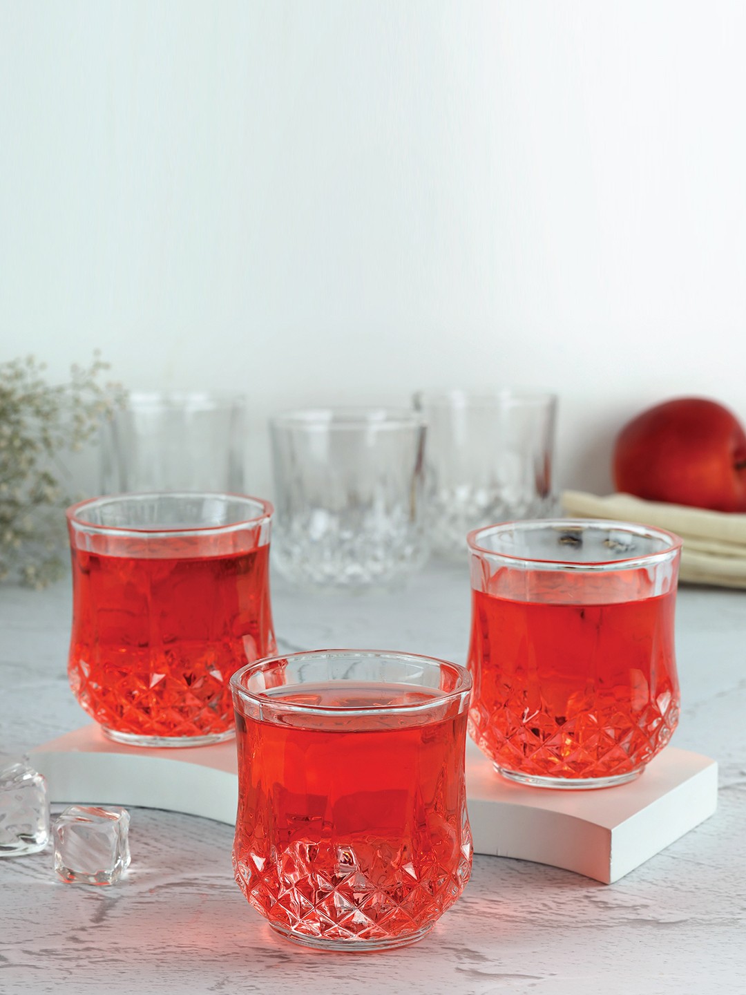 

Cello Amore 6-Pcs Transparent Textured Glass Tumblers - 325 ml each