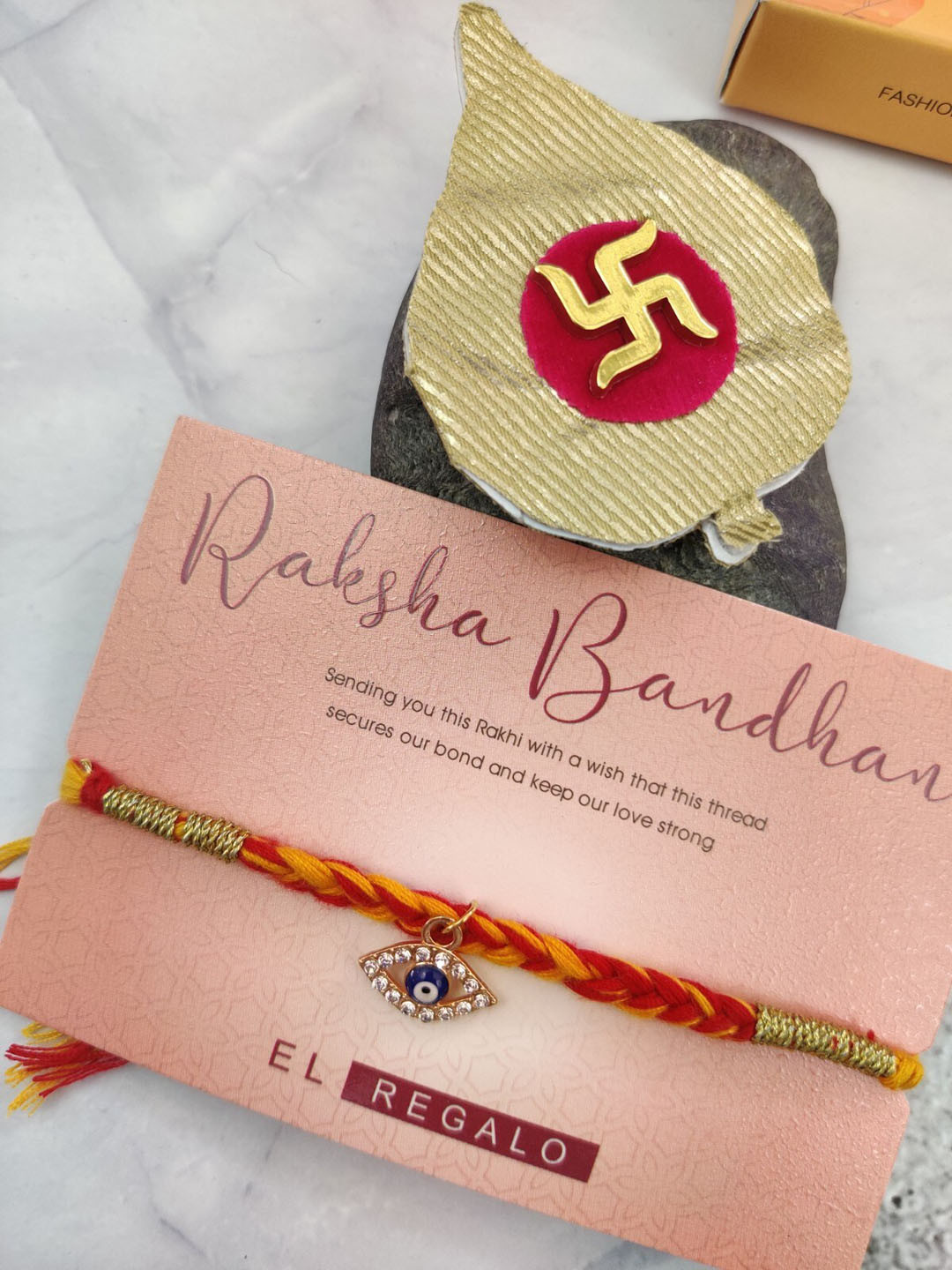 

EL REGALO Evil Eye Thread Rakhi, Red