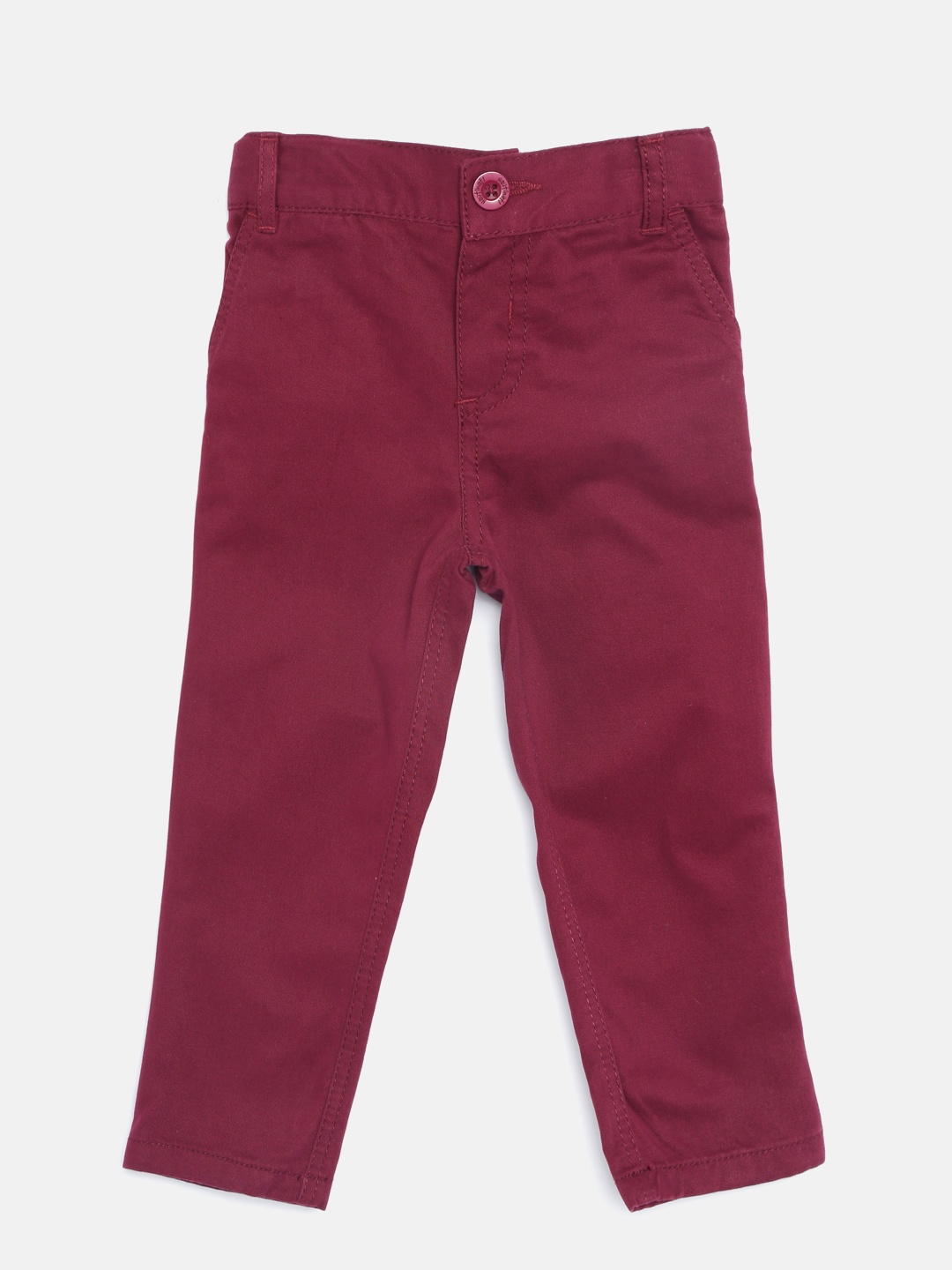 

Nauti Nati Boys Burgundy Solid Trousers