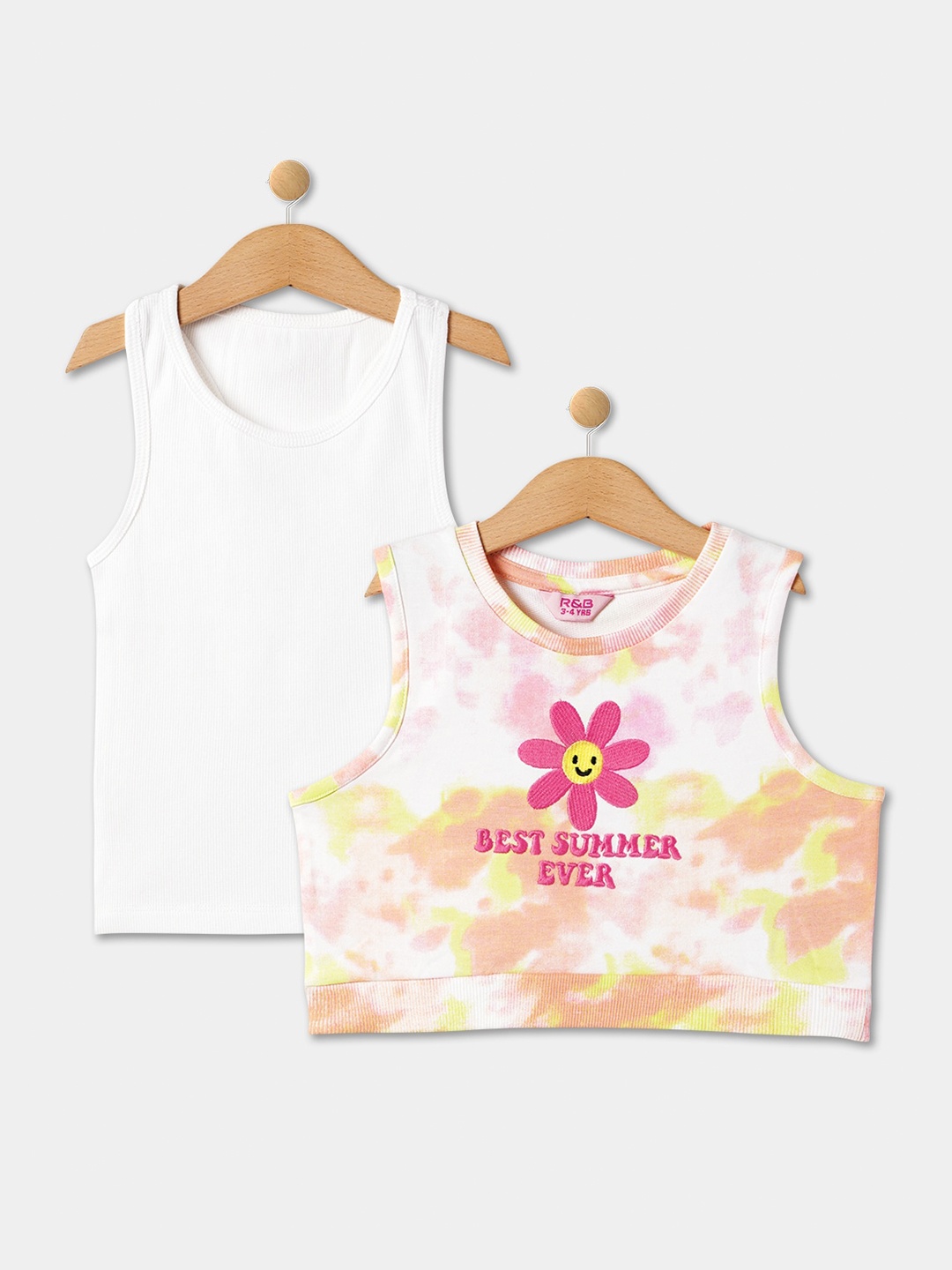 

R&B Printed Cotton Tank Top, White