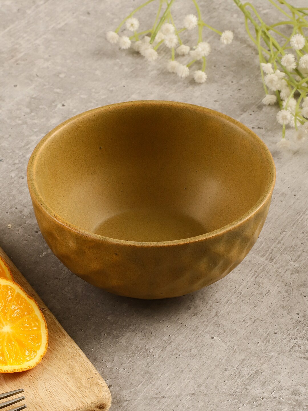 

MIAH Decor Brown Textured Ceramic Serving Bowl