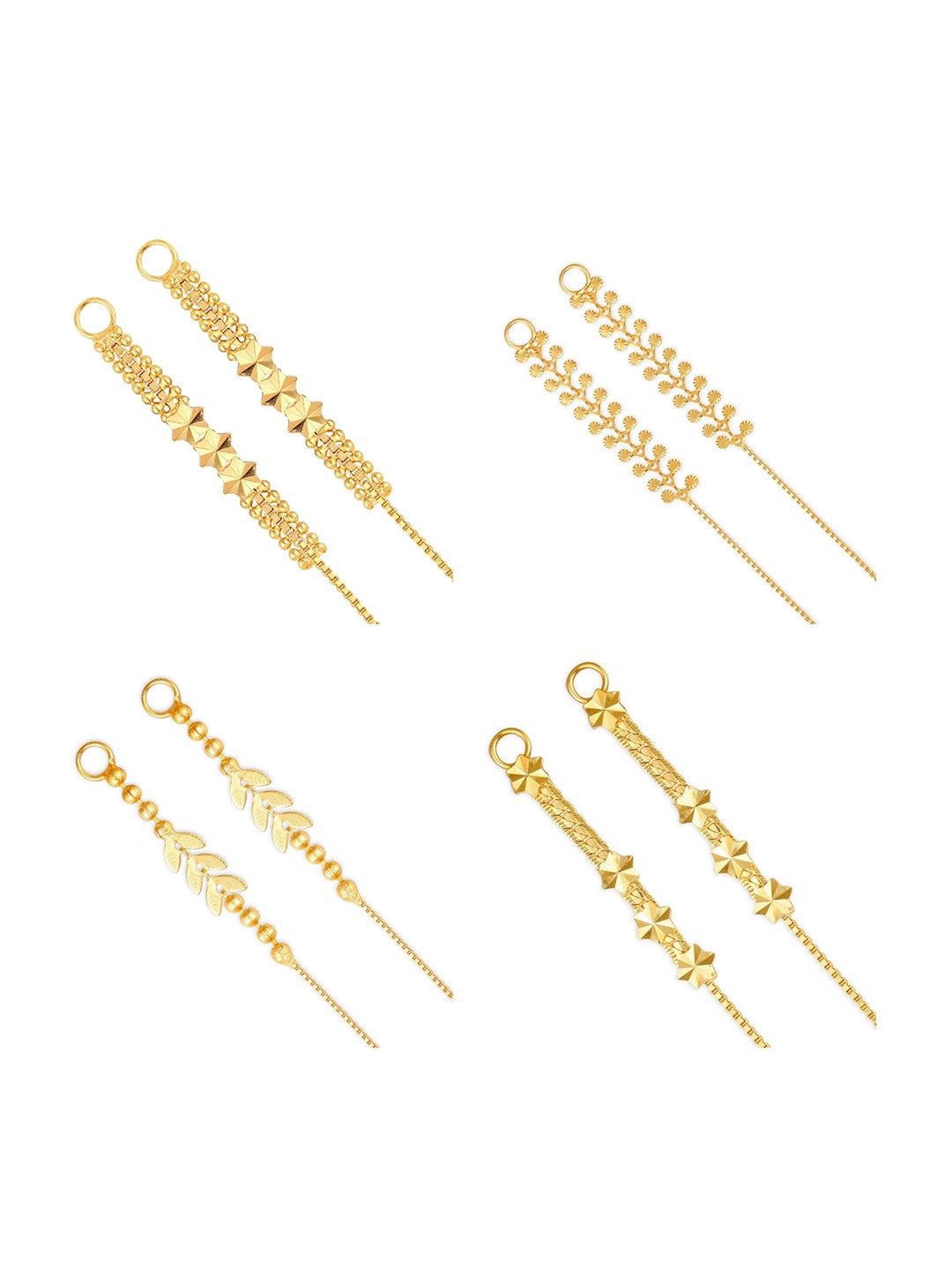 

Vighnaharta Set Of 4 Gold-Plated Ear Cuff Earrings